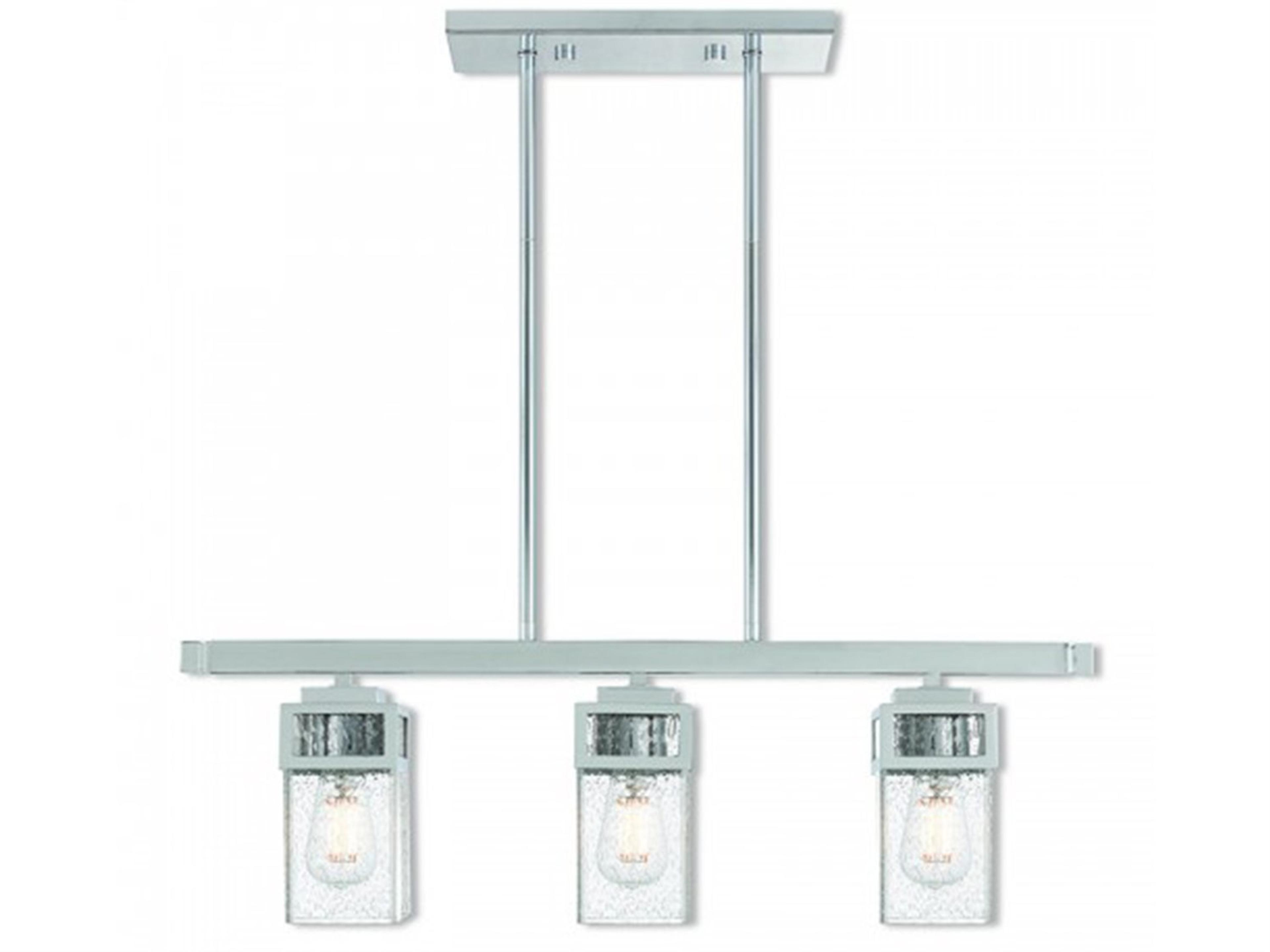 Livex Lighting Harding 3-Light Polished Chrome Glass Island Pendant