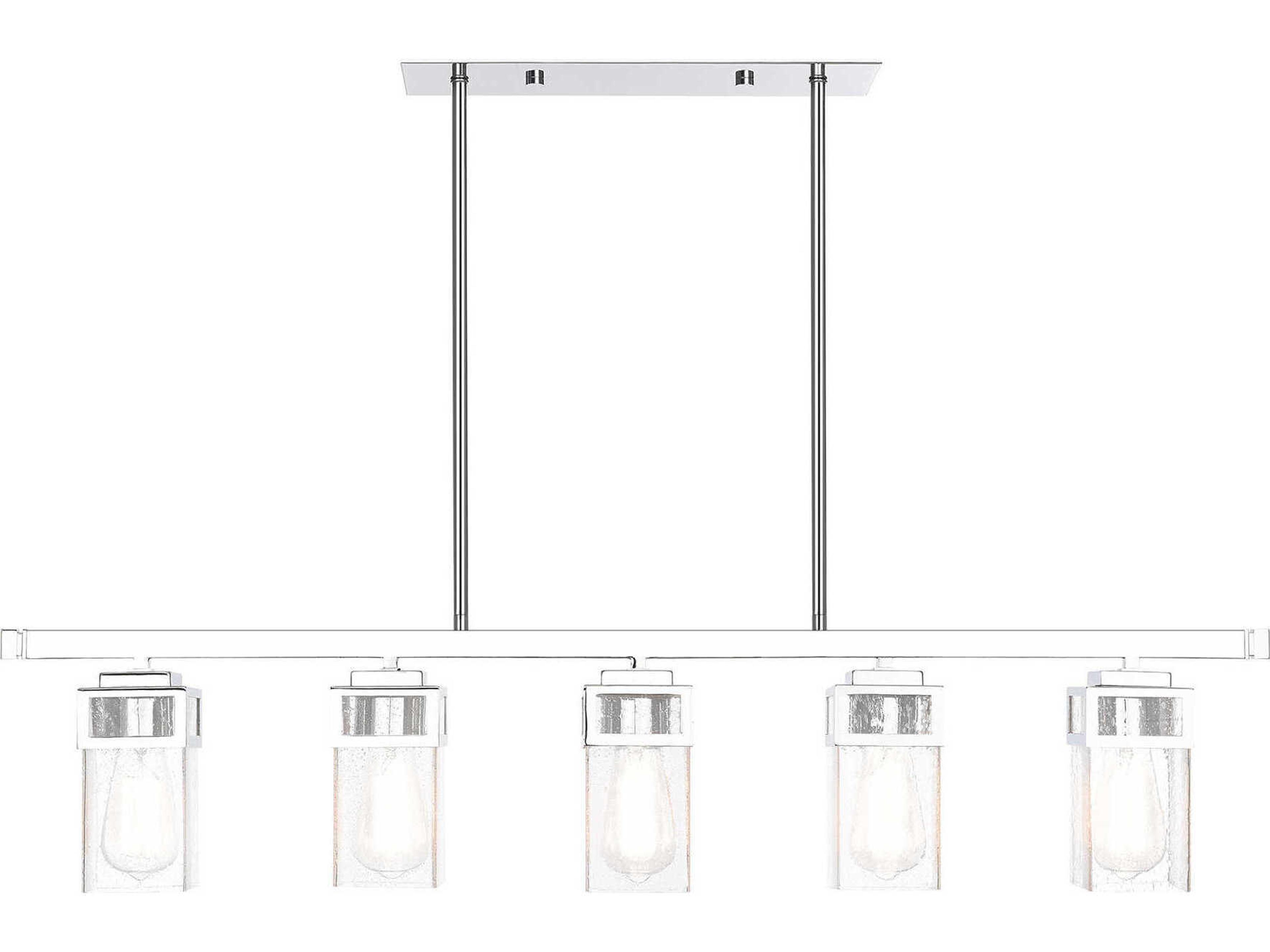 Livex Lighting Harding 5-Light Polished Chrome Glass Island Pendant