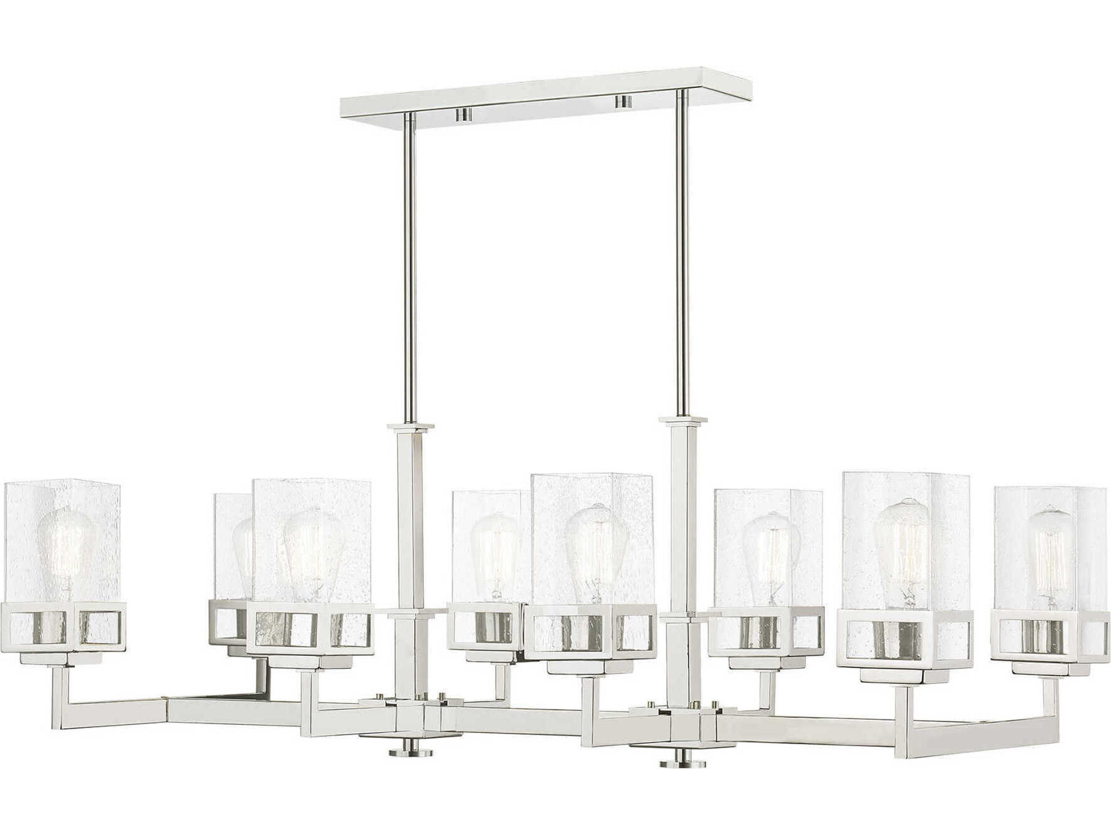 Livex Lighting Harding 8-Light Polished Chrome Glass Island Pendant