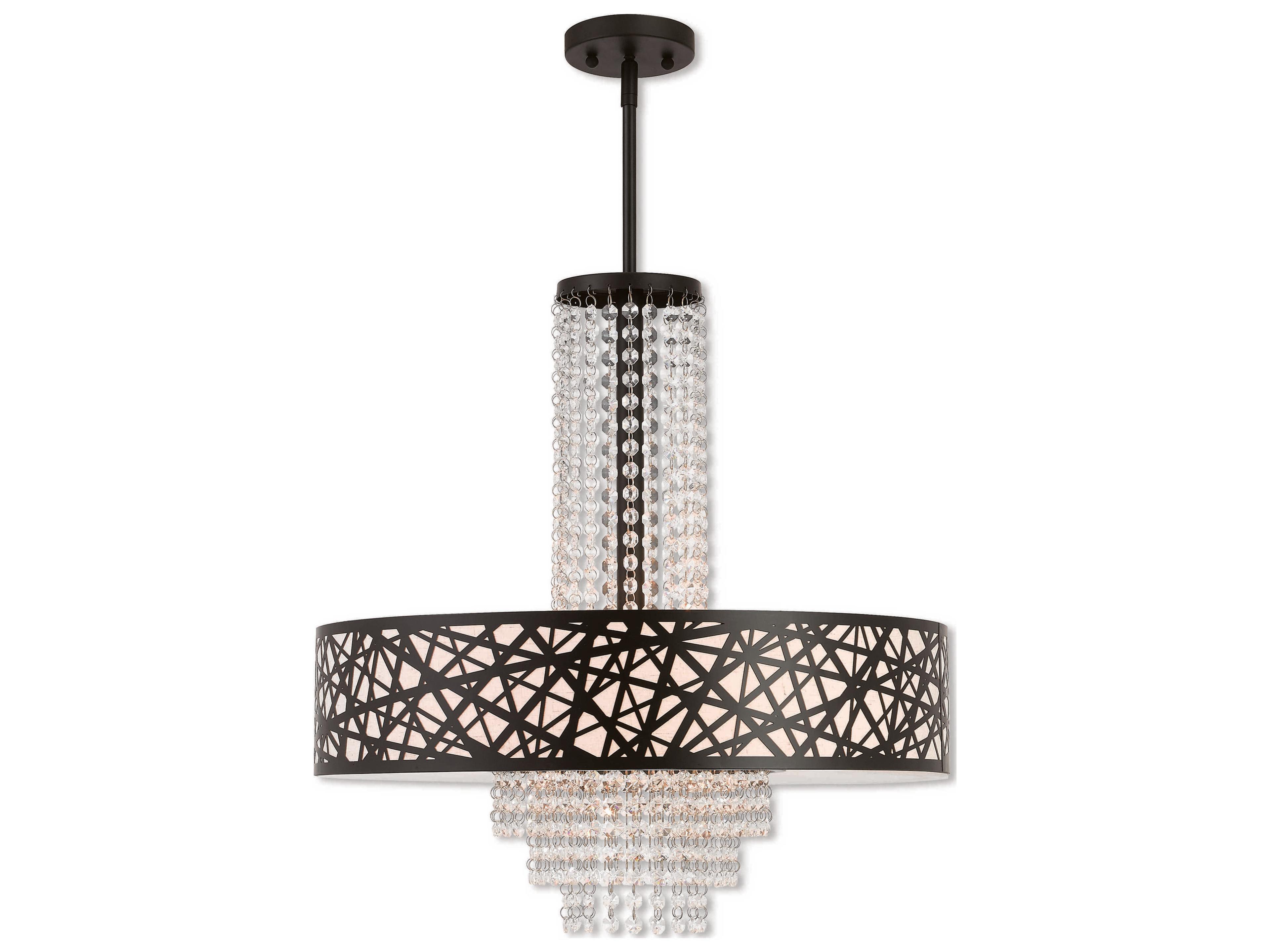 Livex Lighting Allendale 5-Light Bronze Crystal Drum Pendant