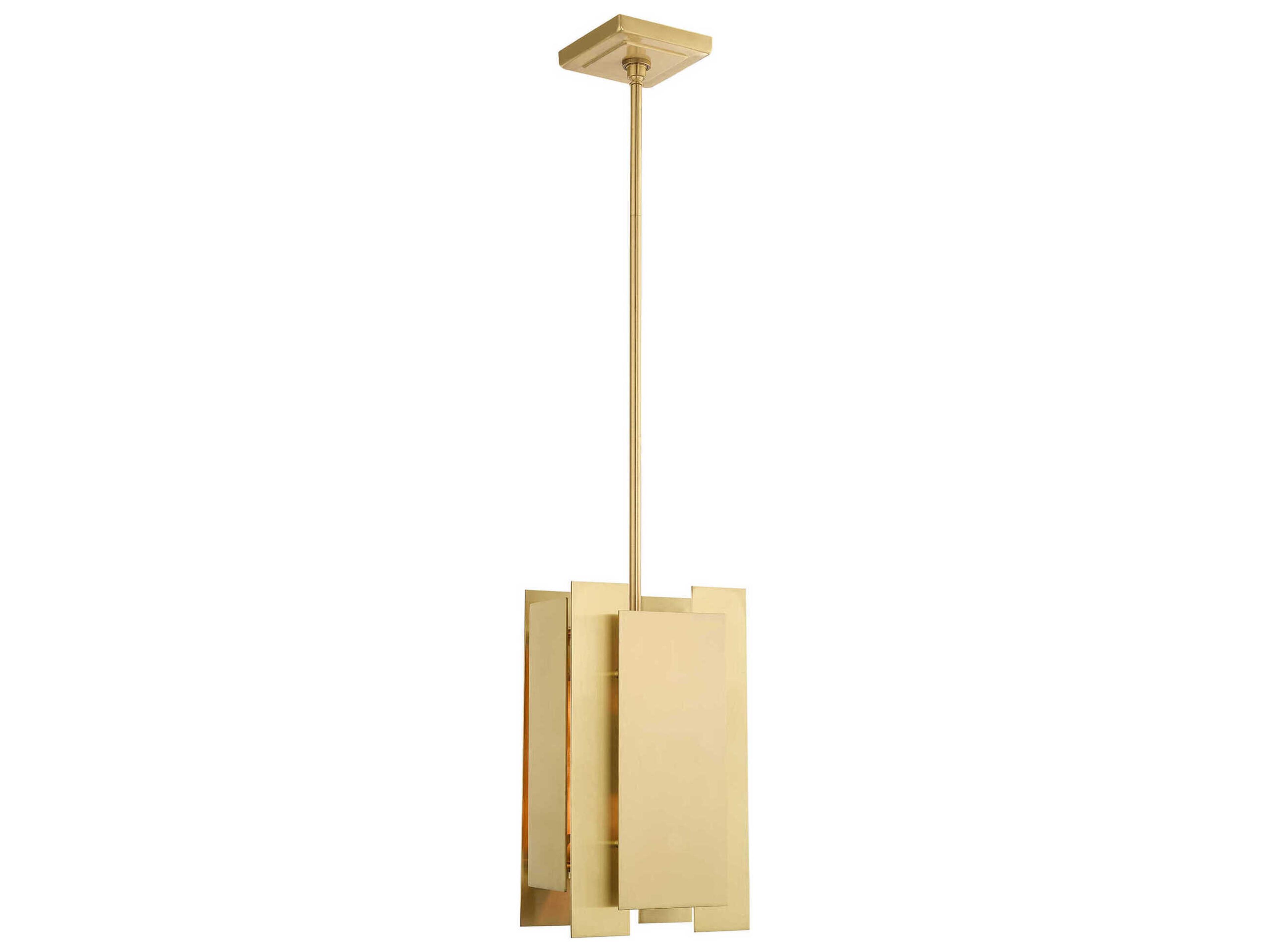 Livex Lighting Varick 1-Light Satin Brass Geometric Mini Pendant