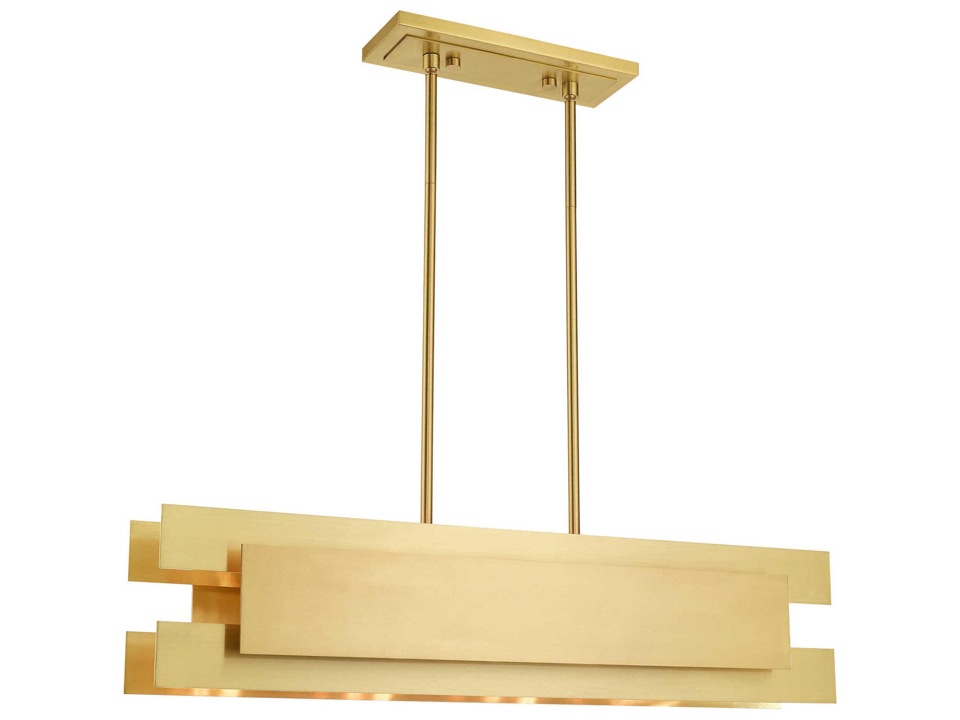 Livex Lighting Varick 4-Light Satin Brass Geometric Island Pendant