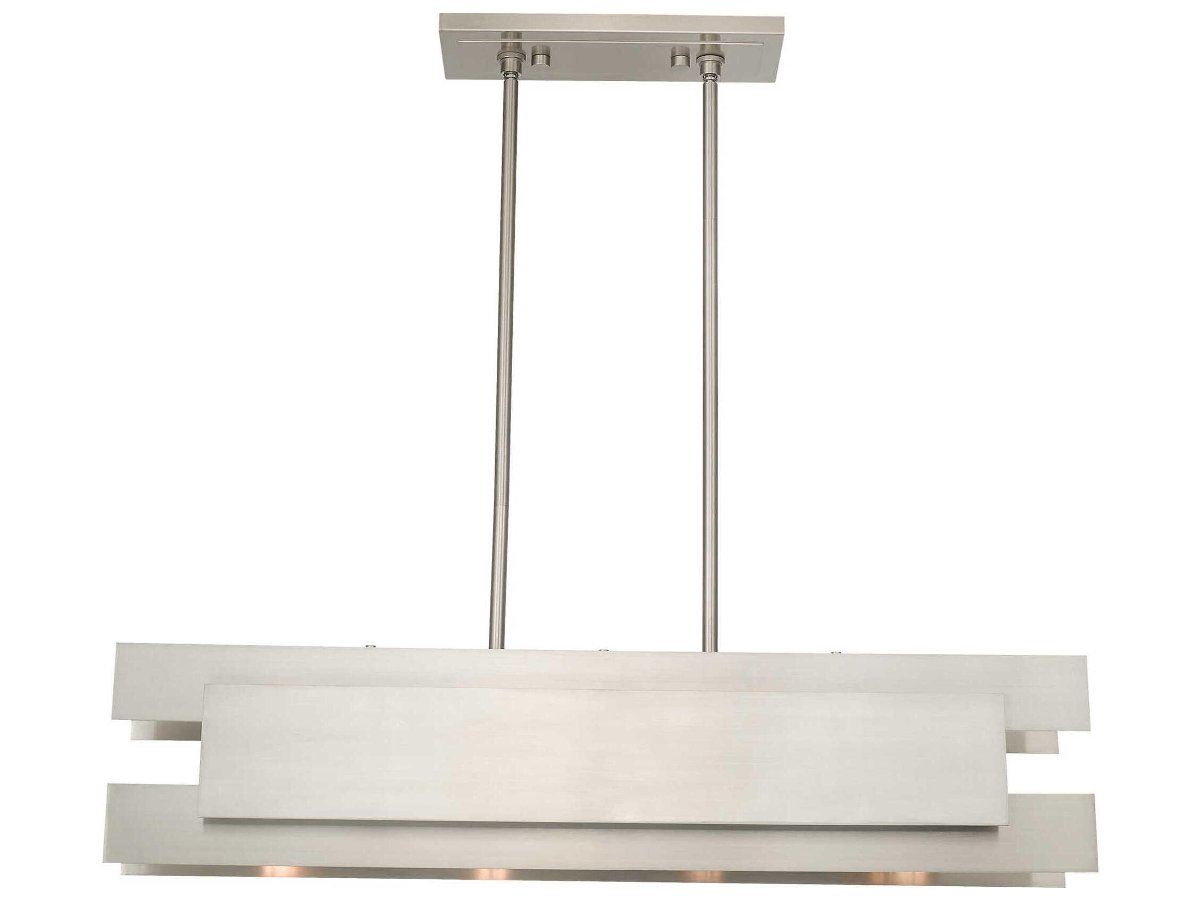 Livex Lighting Varick 4-Light Brushed Nickel Geometric Island Pendant