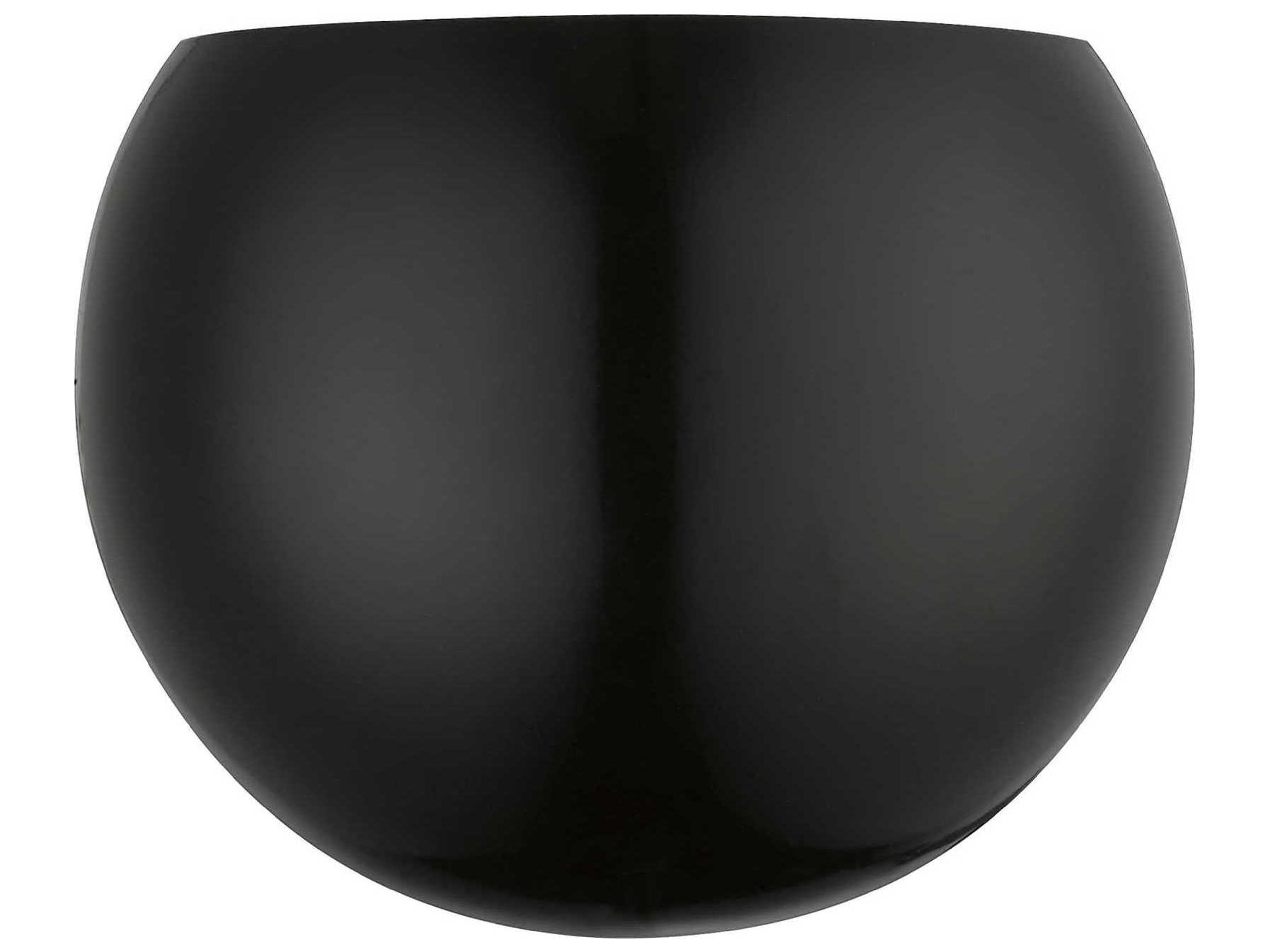 Livex Lighting Piedmont 1-Light Shiny Black White Wall Sconce