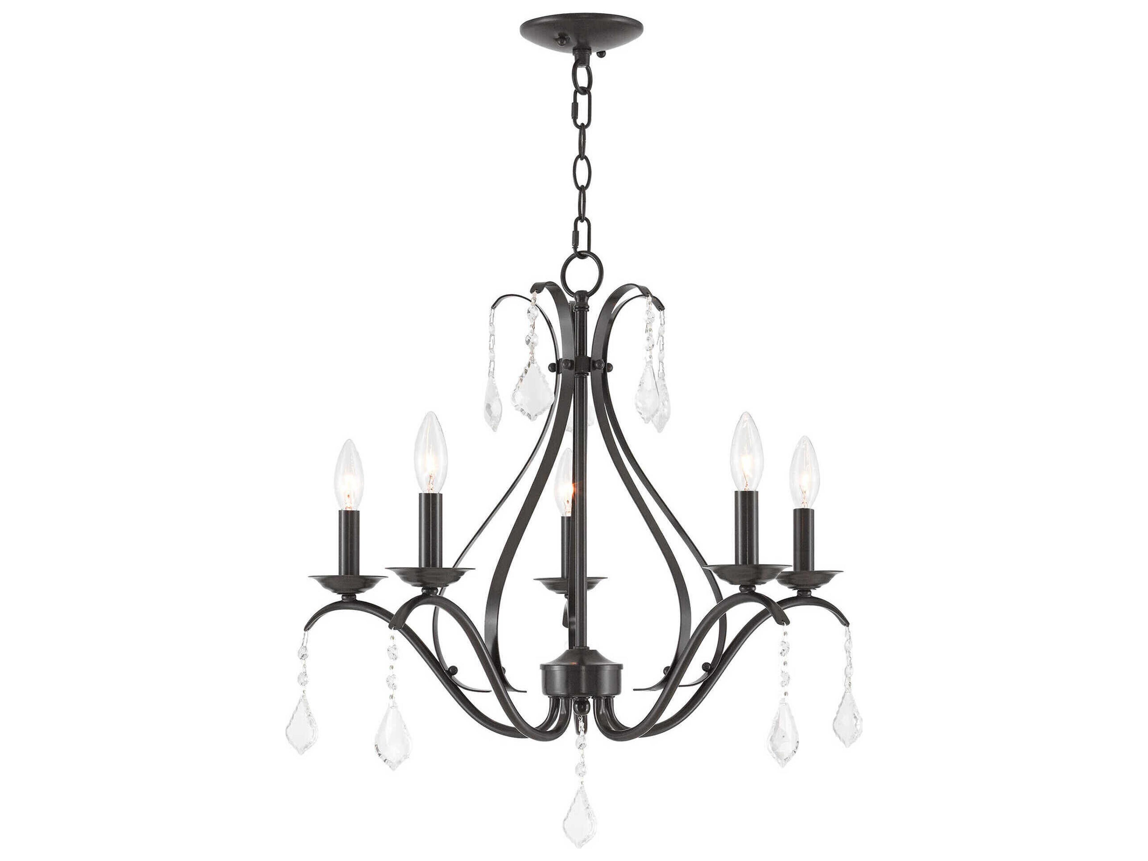 Livex Lighting Caterina 5-Light English Bronze Crystal Candelabra Chandelier