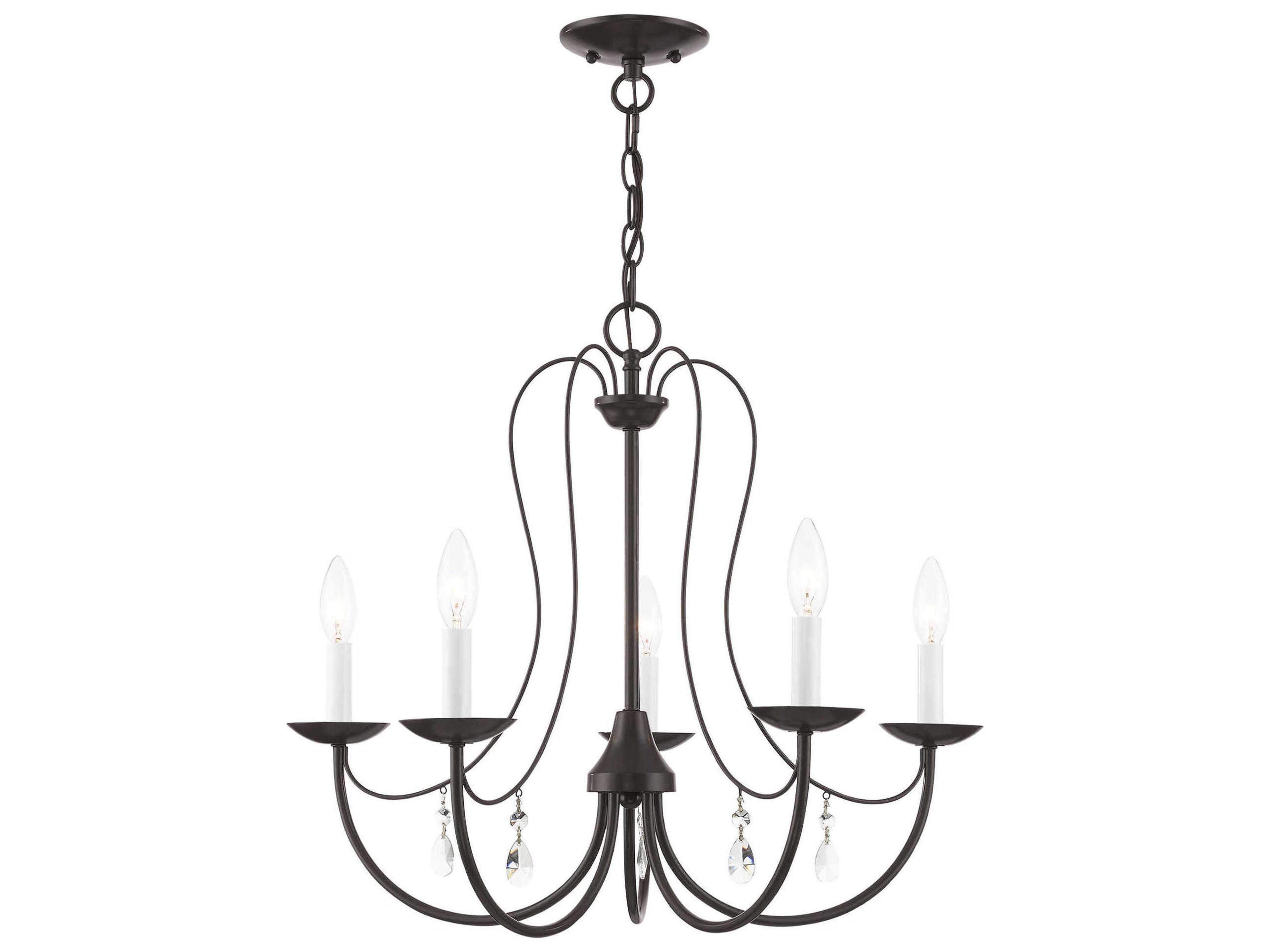 Livex Lighting Mirabella 5-Light English Bronze Crystal Candelabra Chandelier