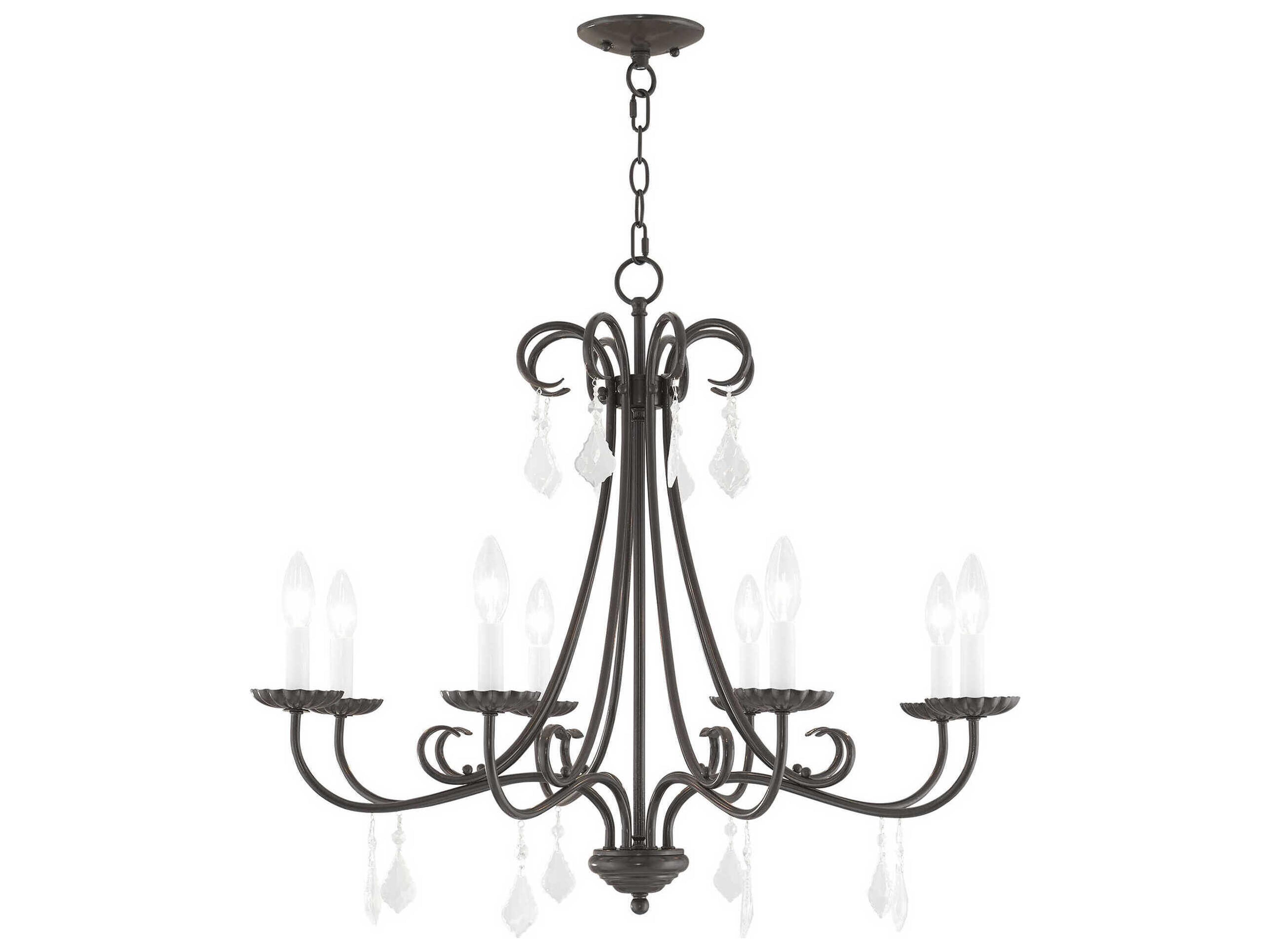 Livex Lighting Daphne 8-Light English Bronze Crystal Candelabra Chandelier