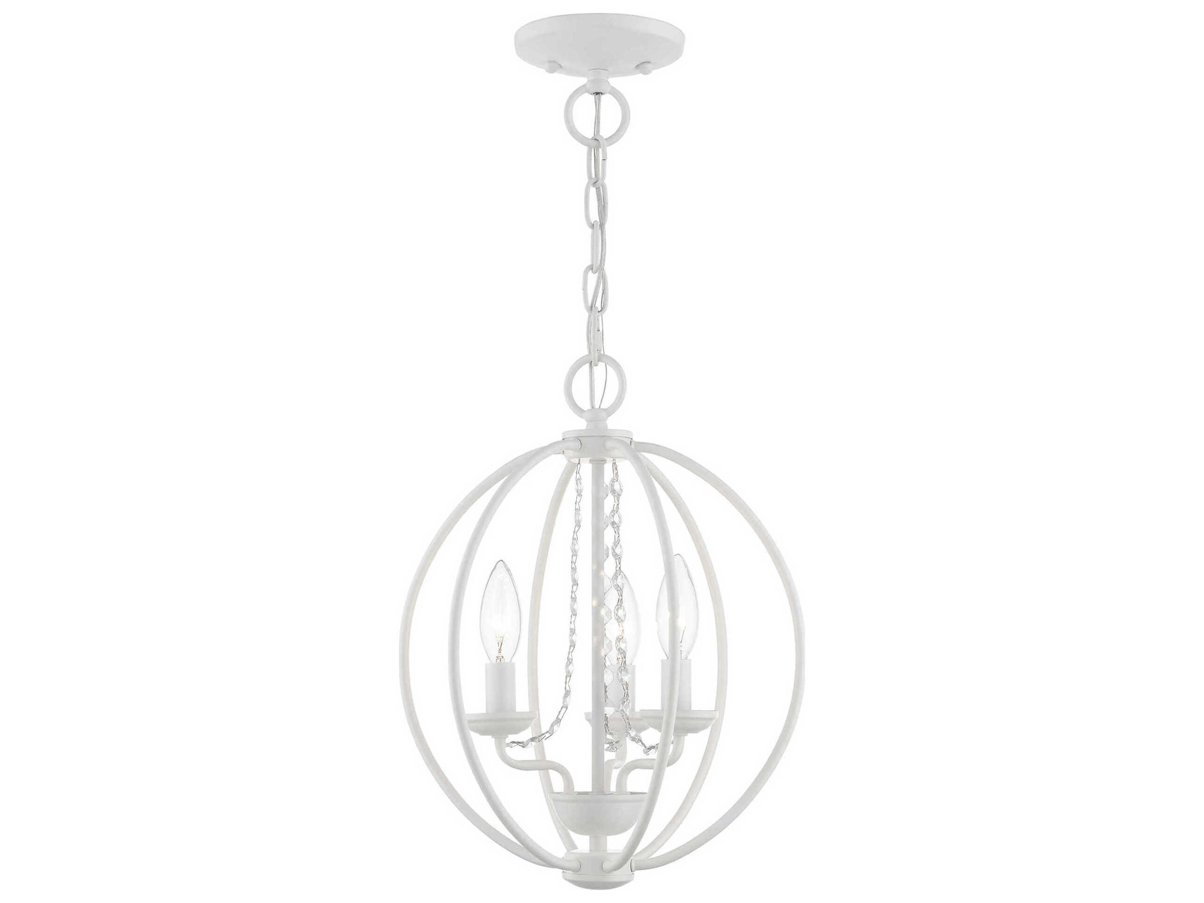 Livex Lighting Arabella 3-Light White Crystal Candelabra Chandelier