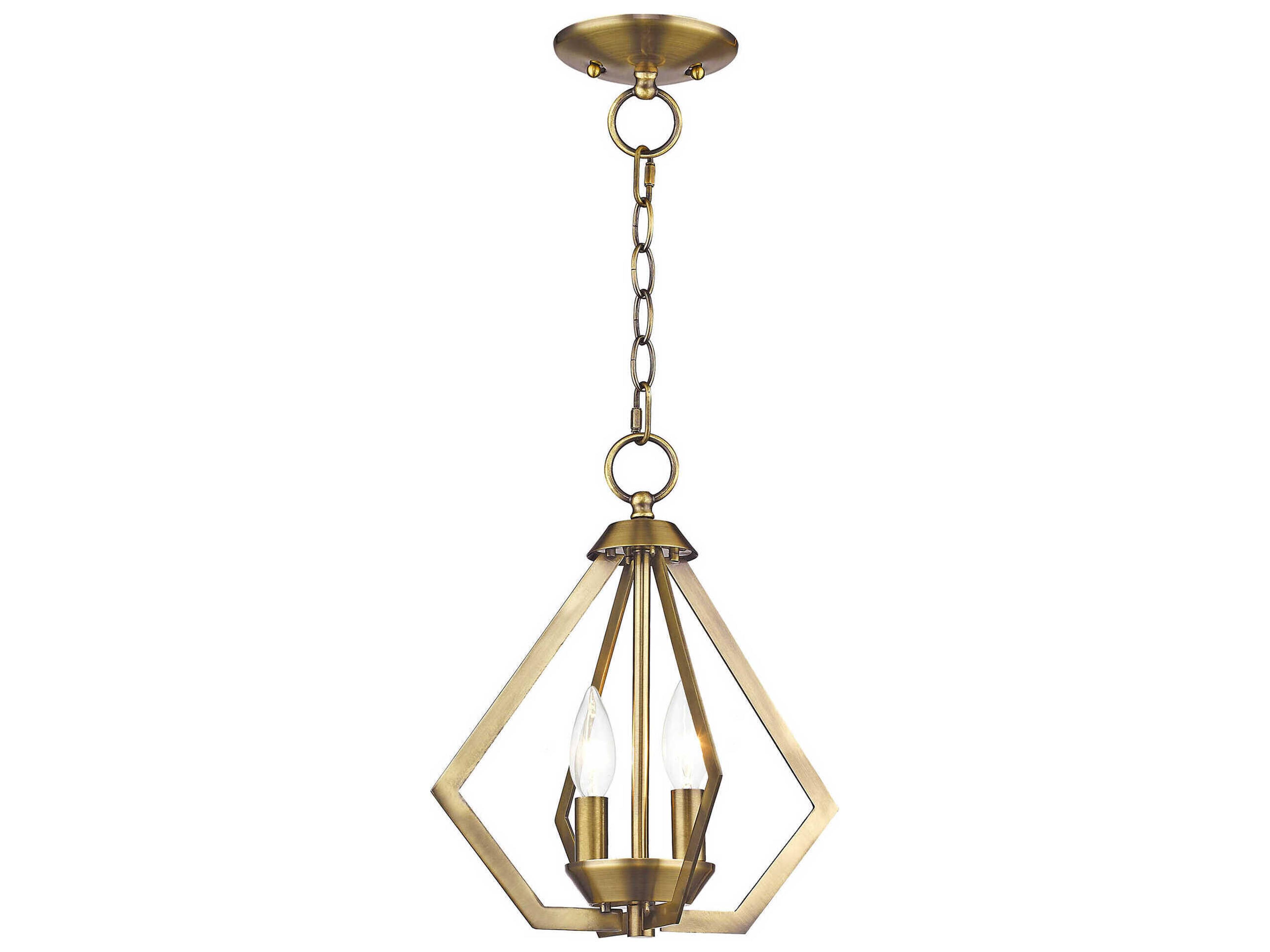 Livex Lighting Prism 2-Light Antique Brass Mini Pendant