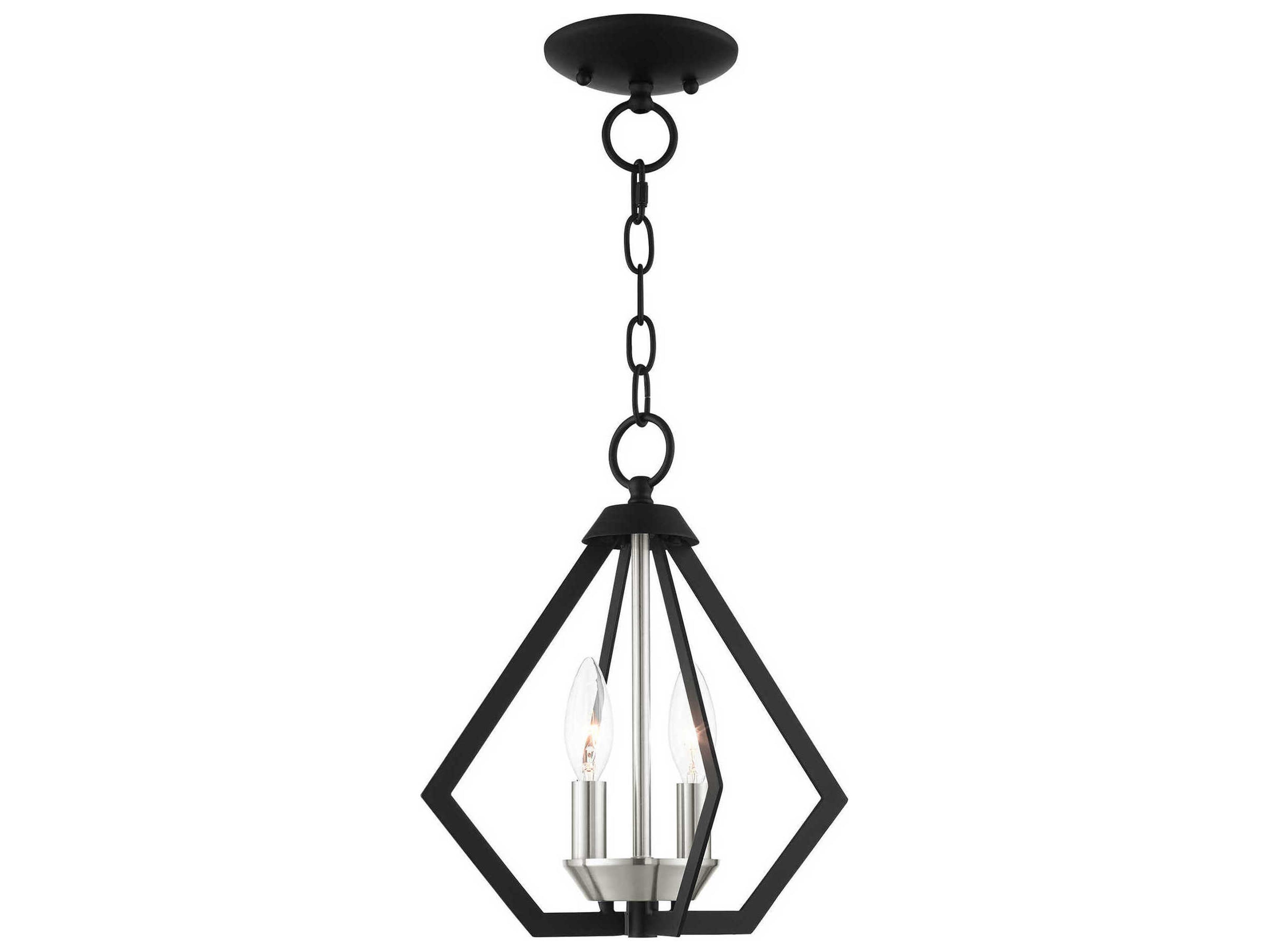 Livex Lighting Prism 2-Light Black Brushed Nickel Mini Pendant