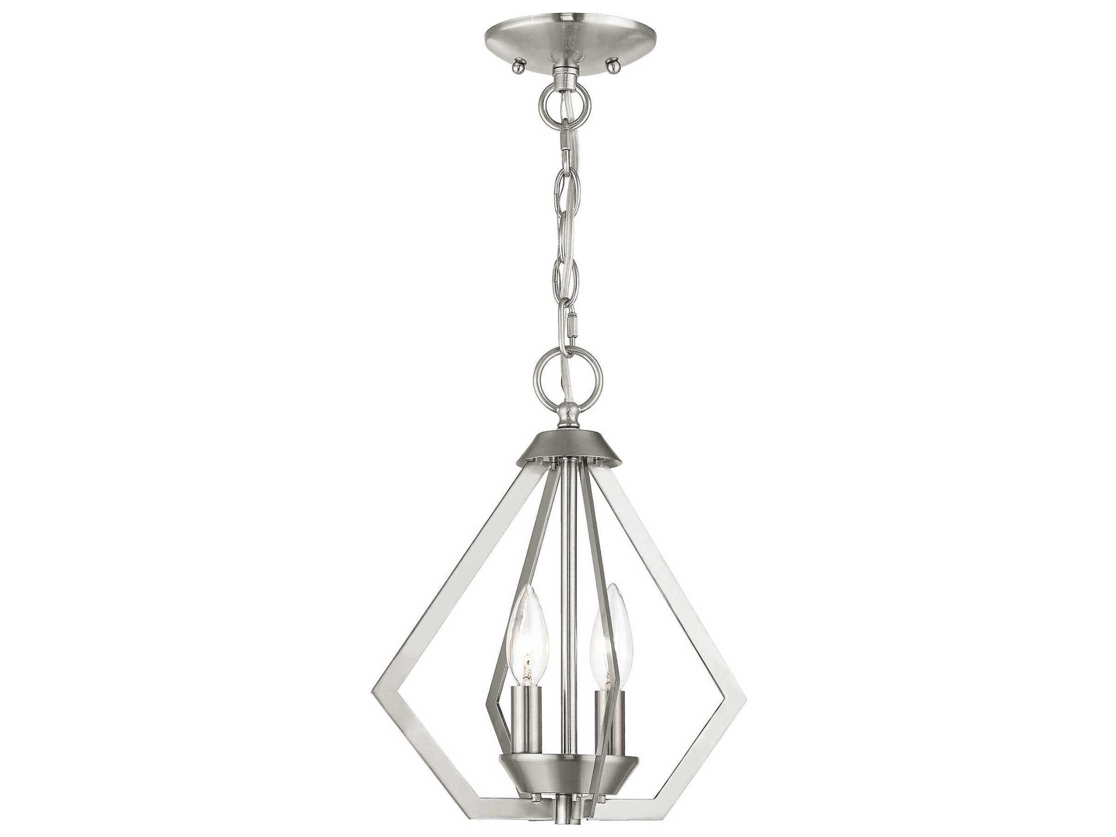 Livex Lighting Prism 2-Light Brushed Nickel Mini Pendant