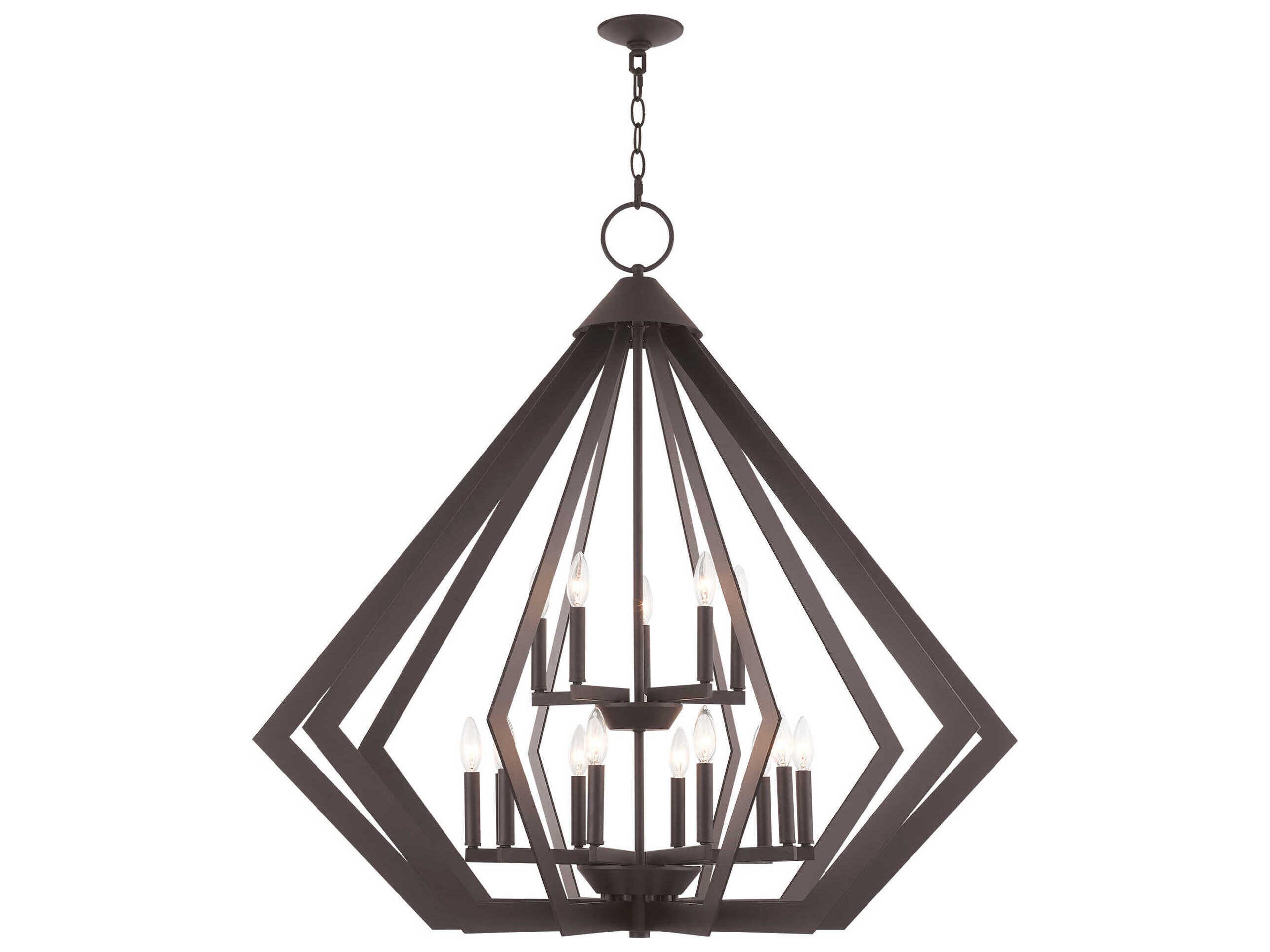 Livex Lighting Prism 15-Light Bronze Candelabra Tiered Chandelier