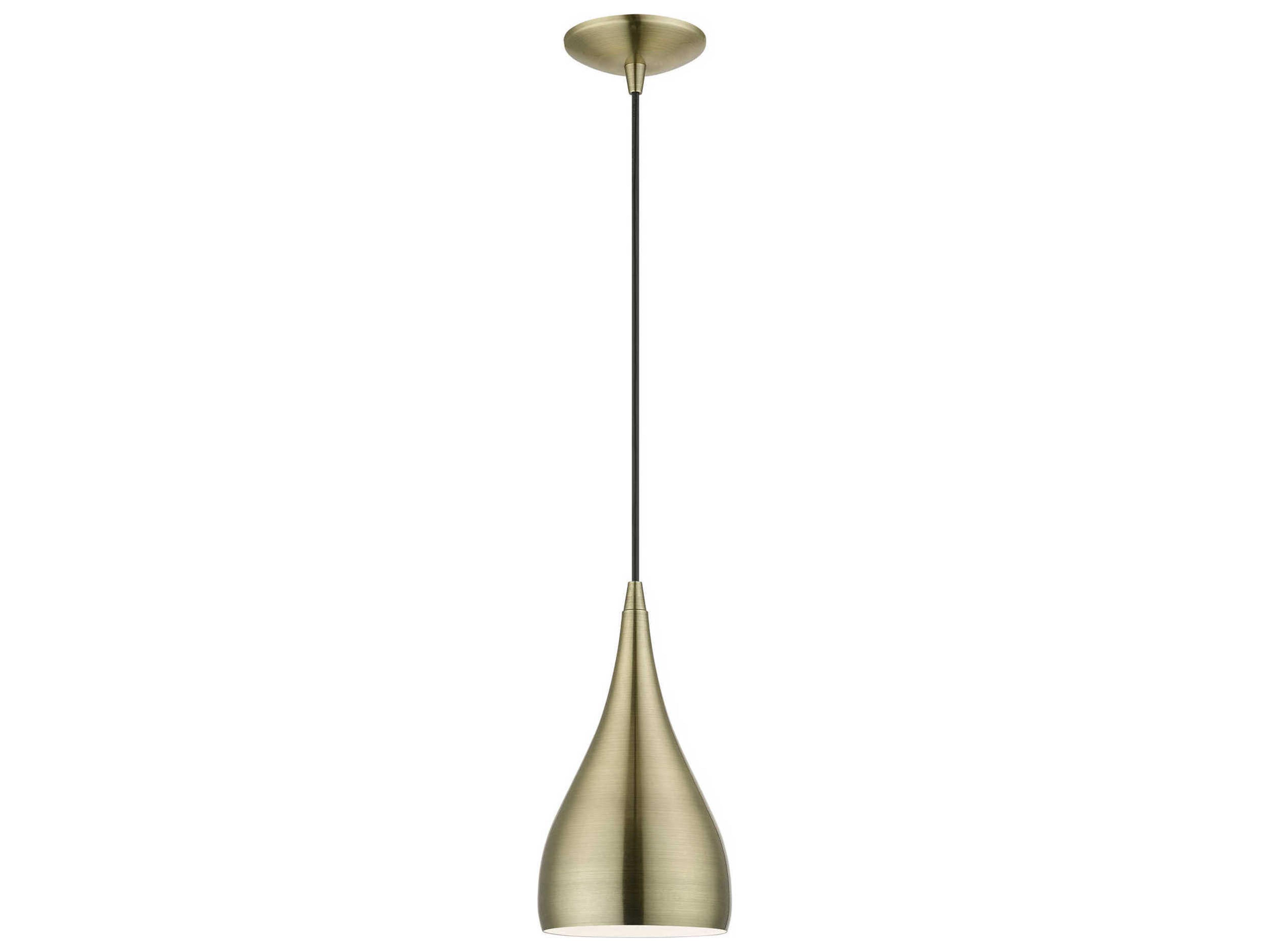 Livex Lighting Amador 1-Light Antique Brass Bell Mini Pendant