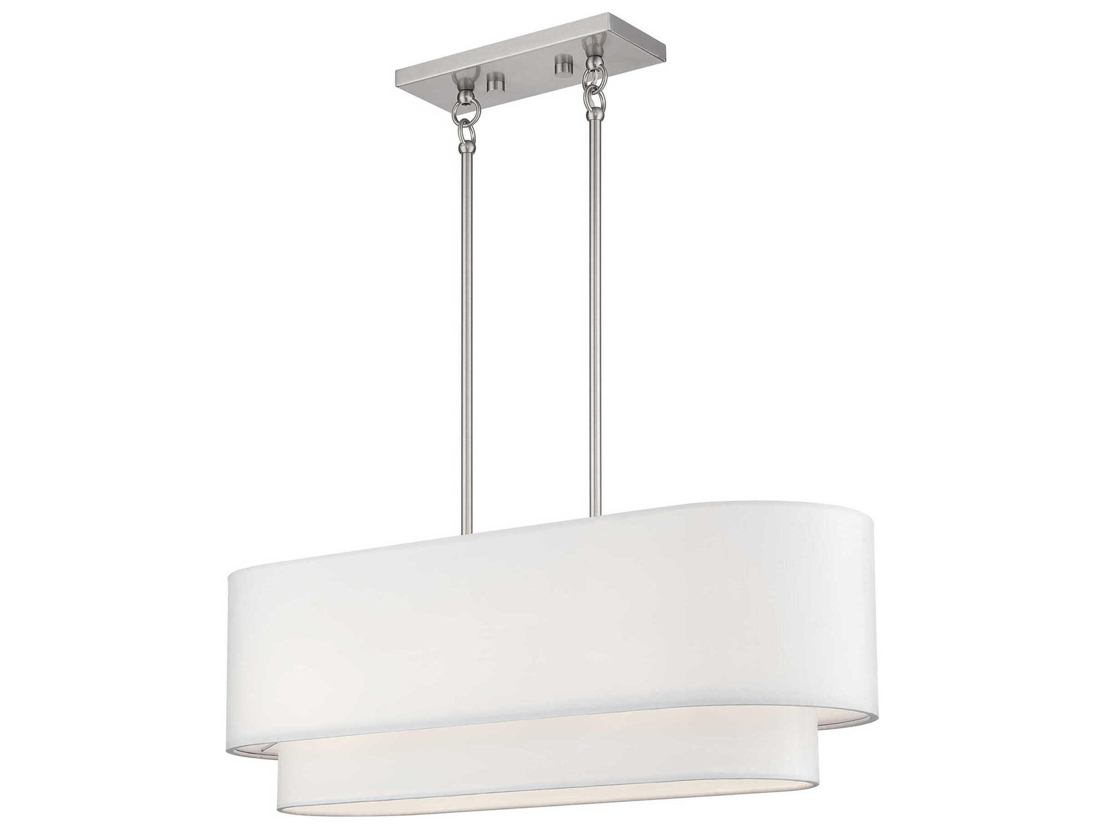Livex Lighting Manorwood 3-Light Brushed Nickel Island Pendant