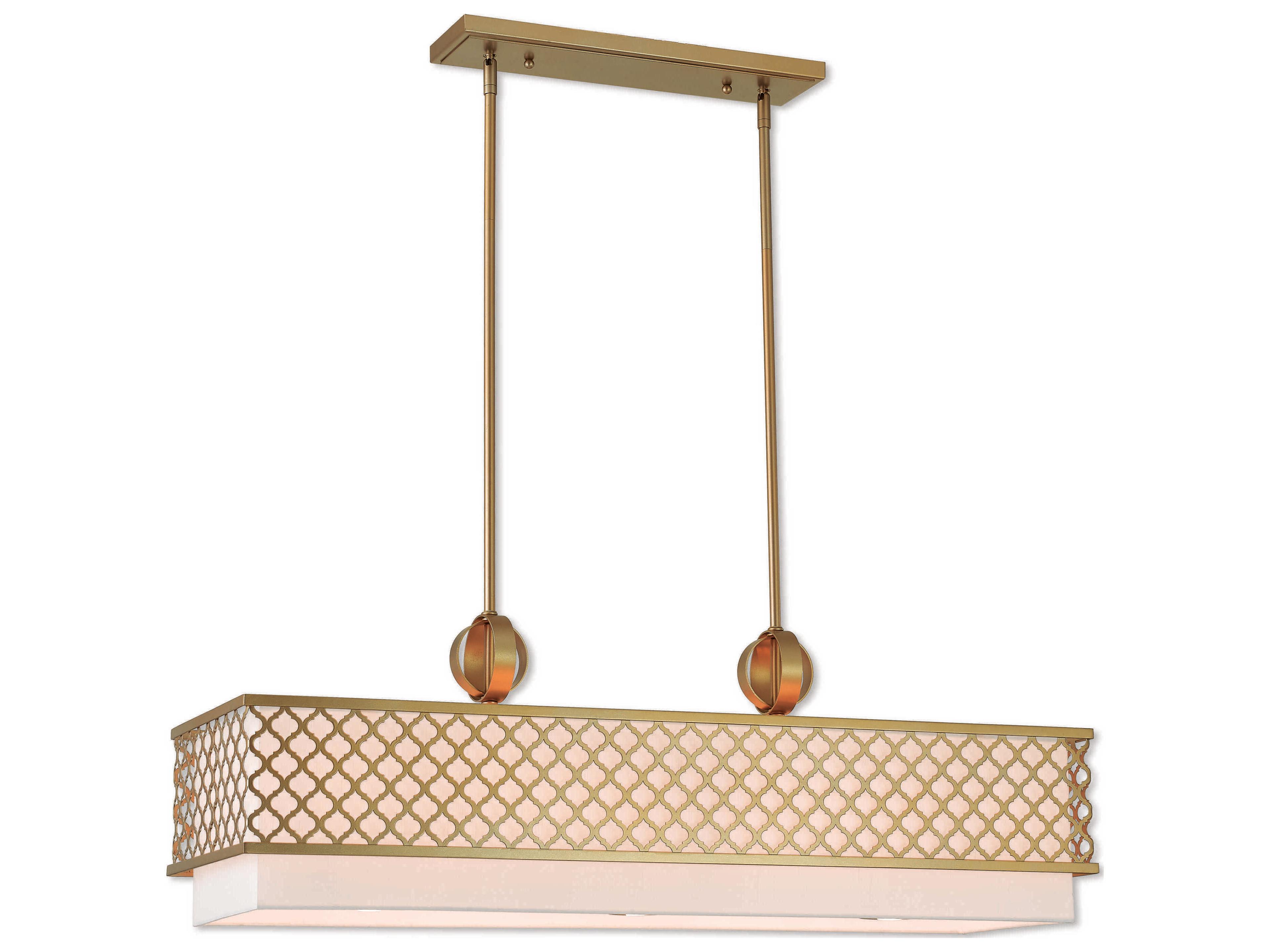 Livex Lighting Arabesque 9-Light Soft Gold White Geometric Island Pendant