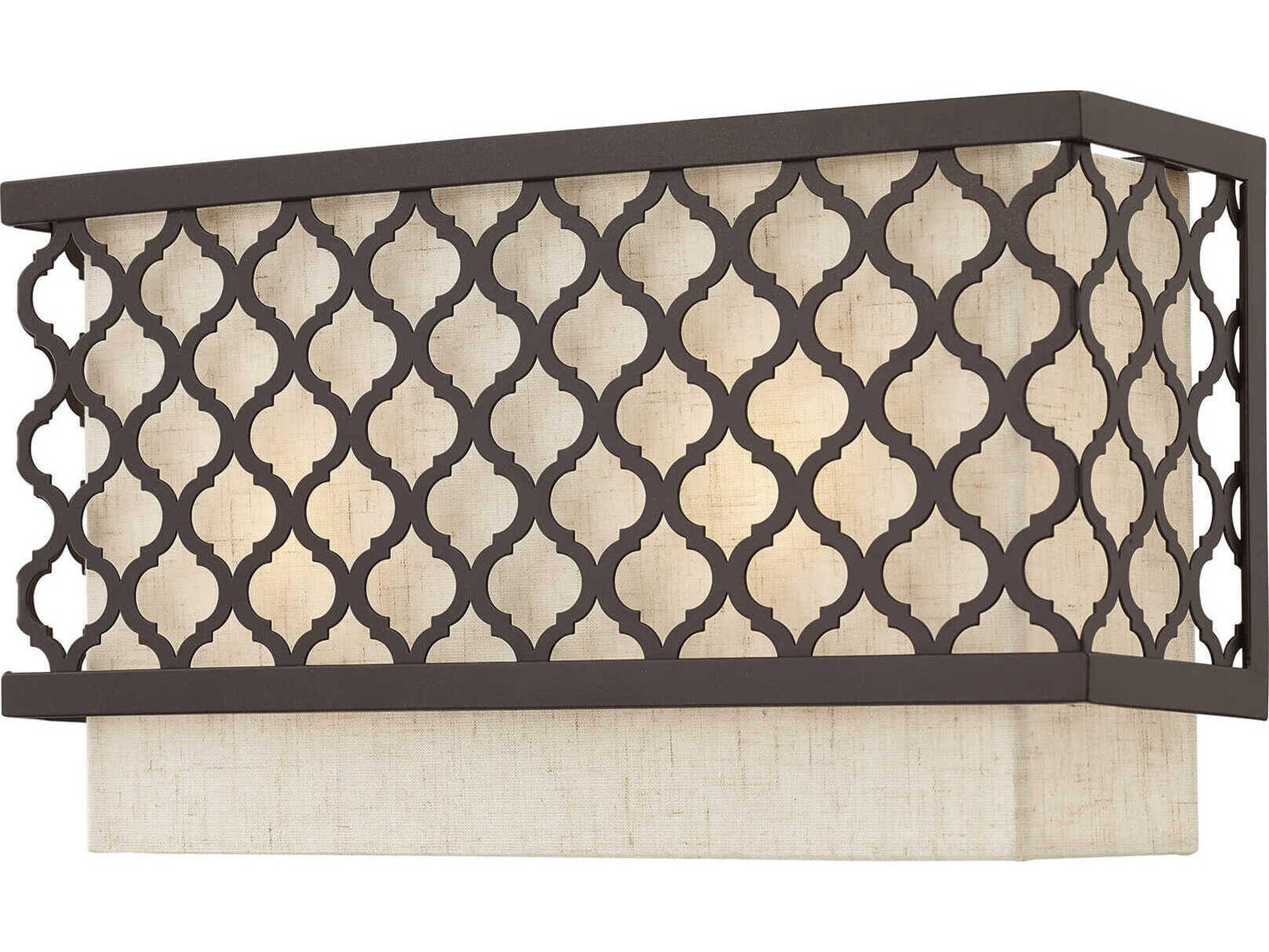 Livex Lighting Arabesque 2-Light English Bronze White Wall Sconce