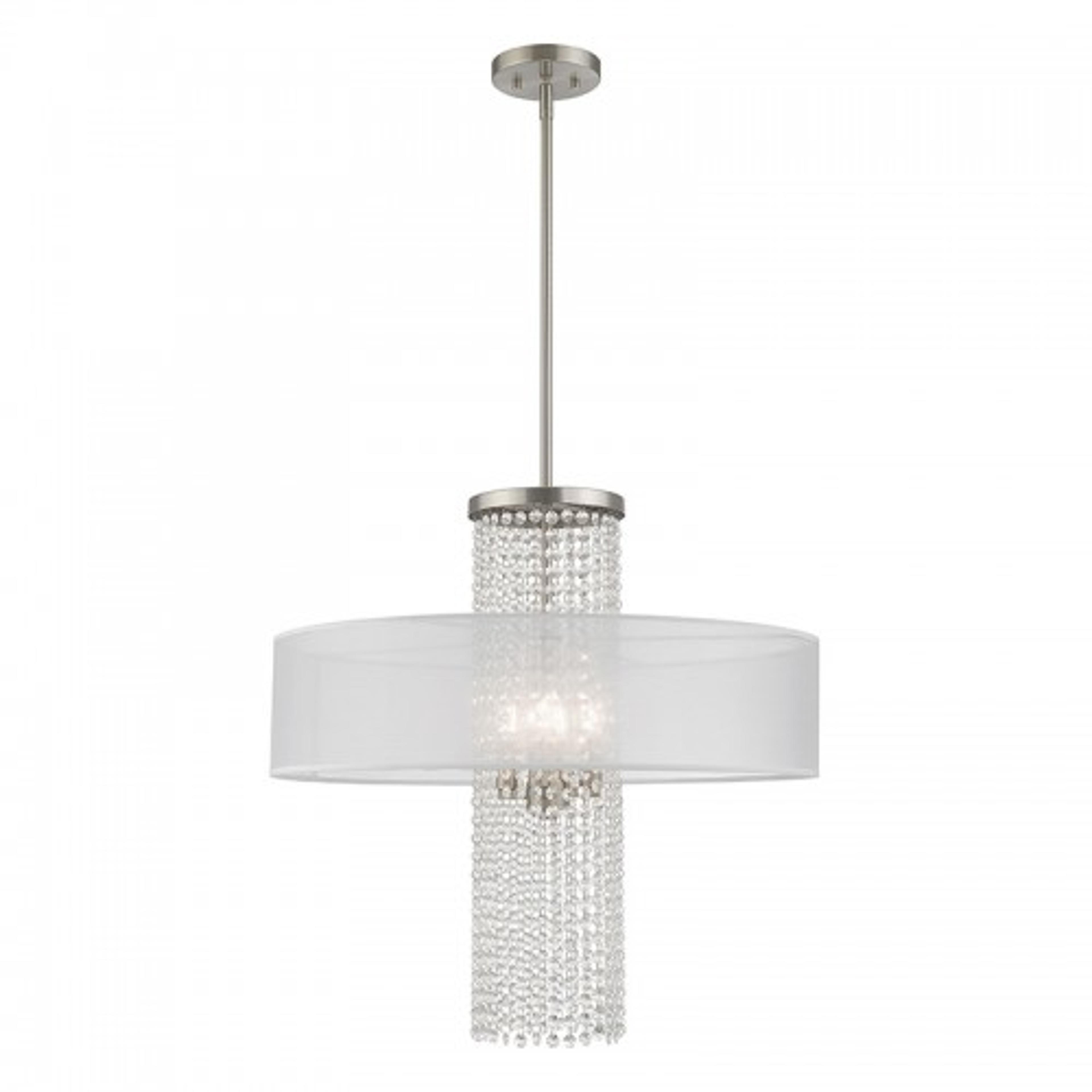 Livex Lighting Bella Vista 4-Light Brushed Nickel Crystal Chandelier