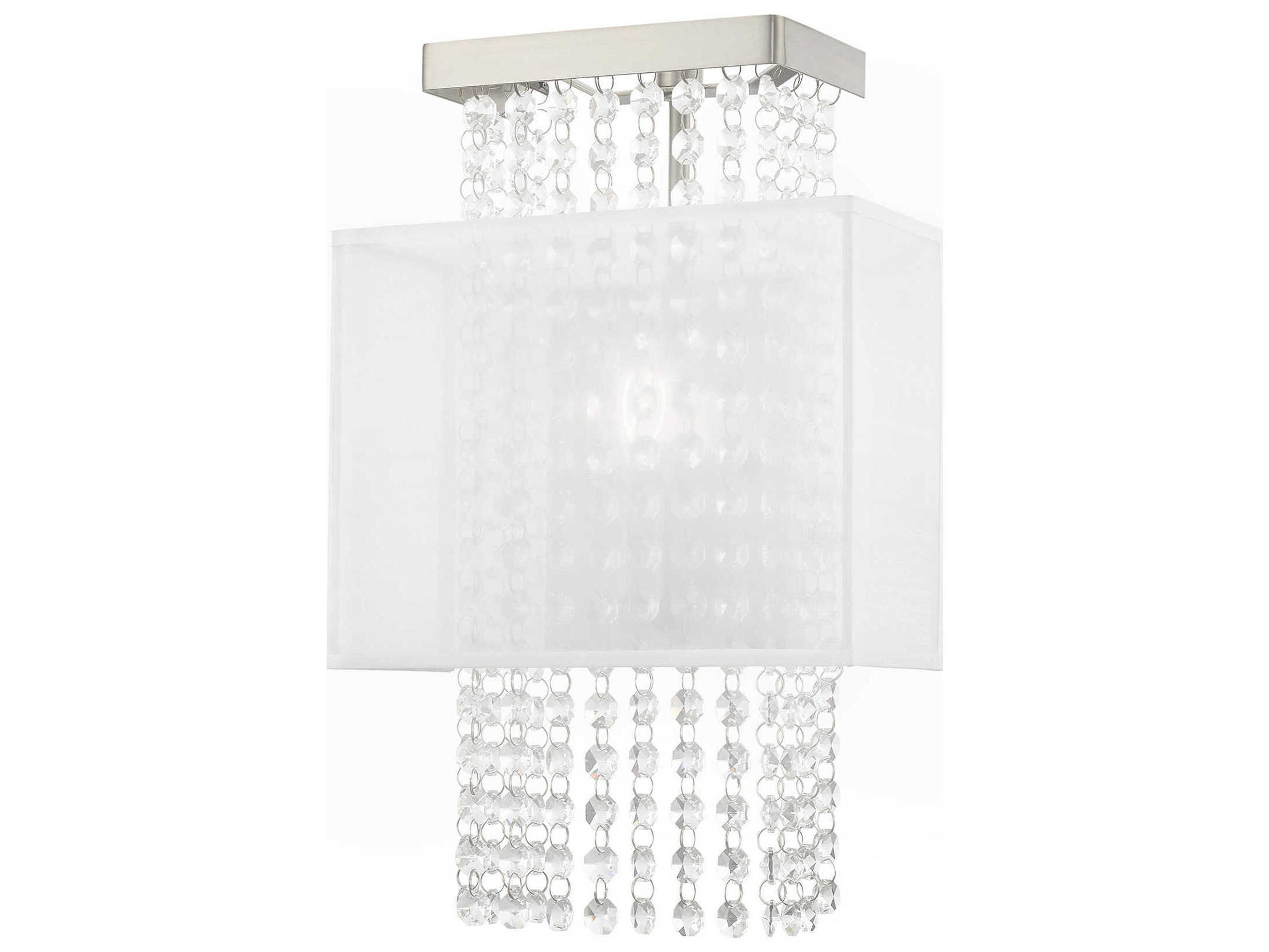 Livex Lighting Bella Vista 1-Light Brushed Nickel Clear Crystal Wall Sconce