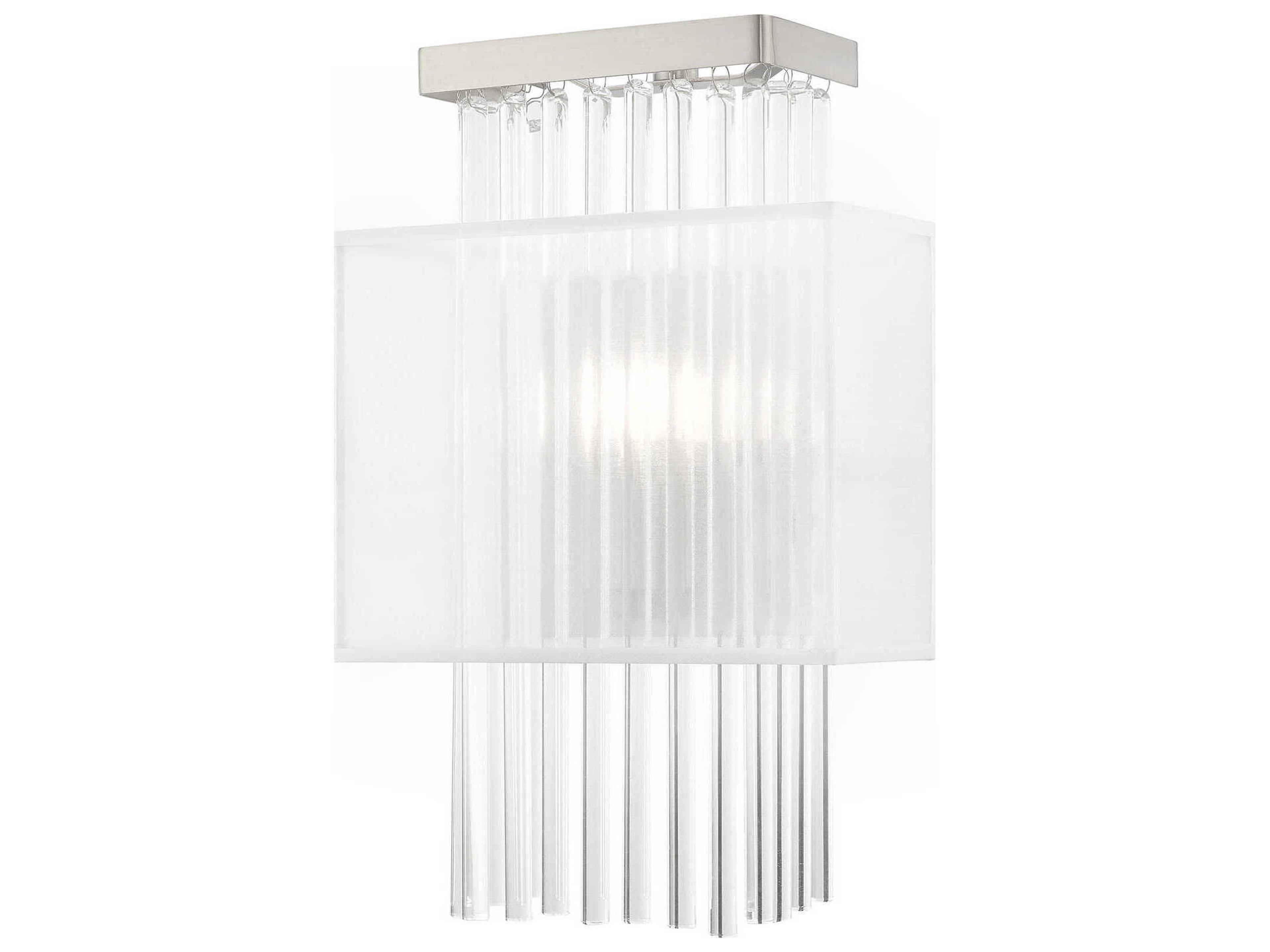 Livex Lighting Alexis 1-Light Brushed Nickel Crystal Wall Sconce