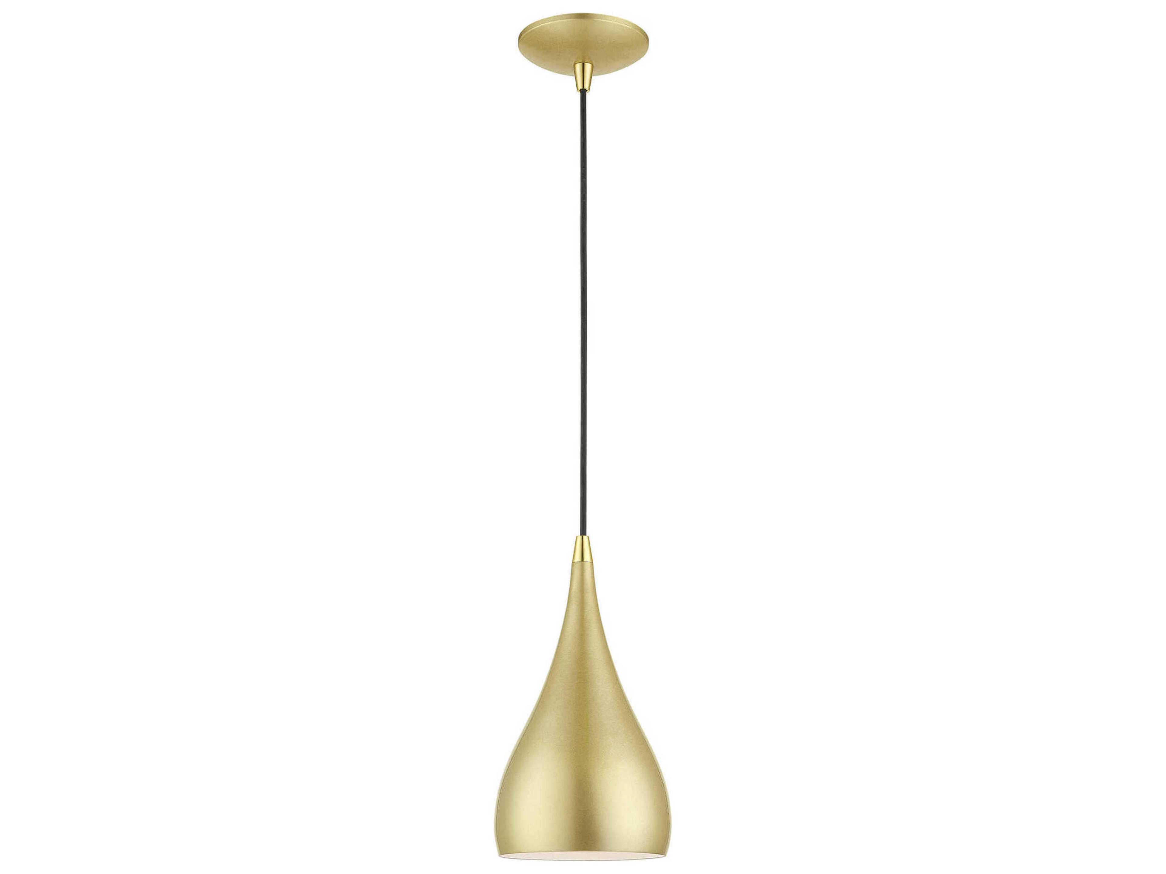 Livex Lighting Amador 1-Light Soft Gold Polished Brass Bell Mini Pendant