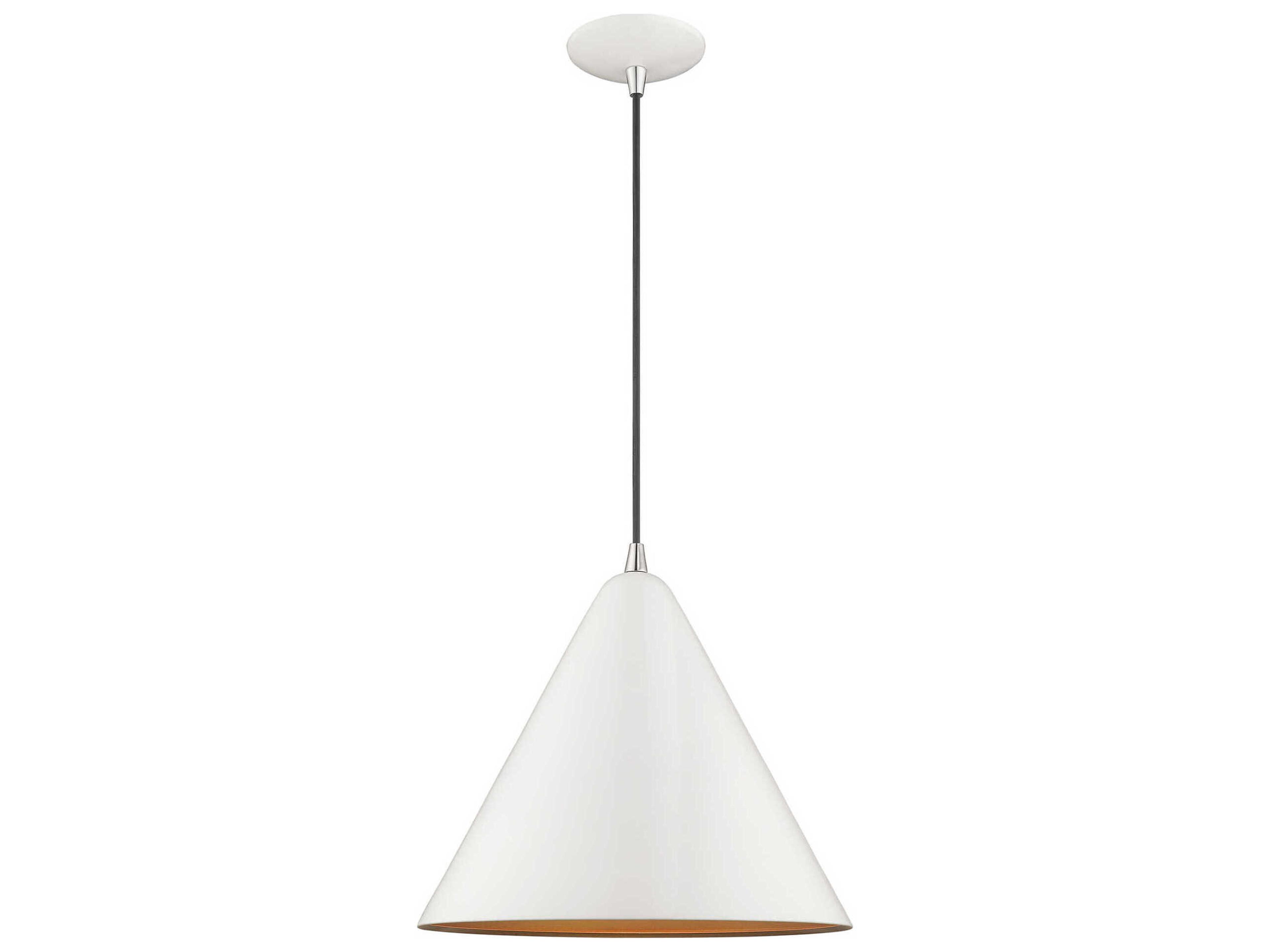 Livex Lighting 1-Light Shiny White Gold Pendant