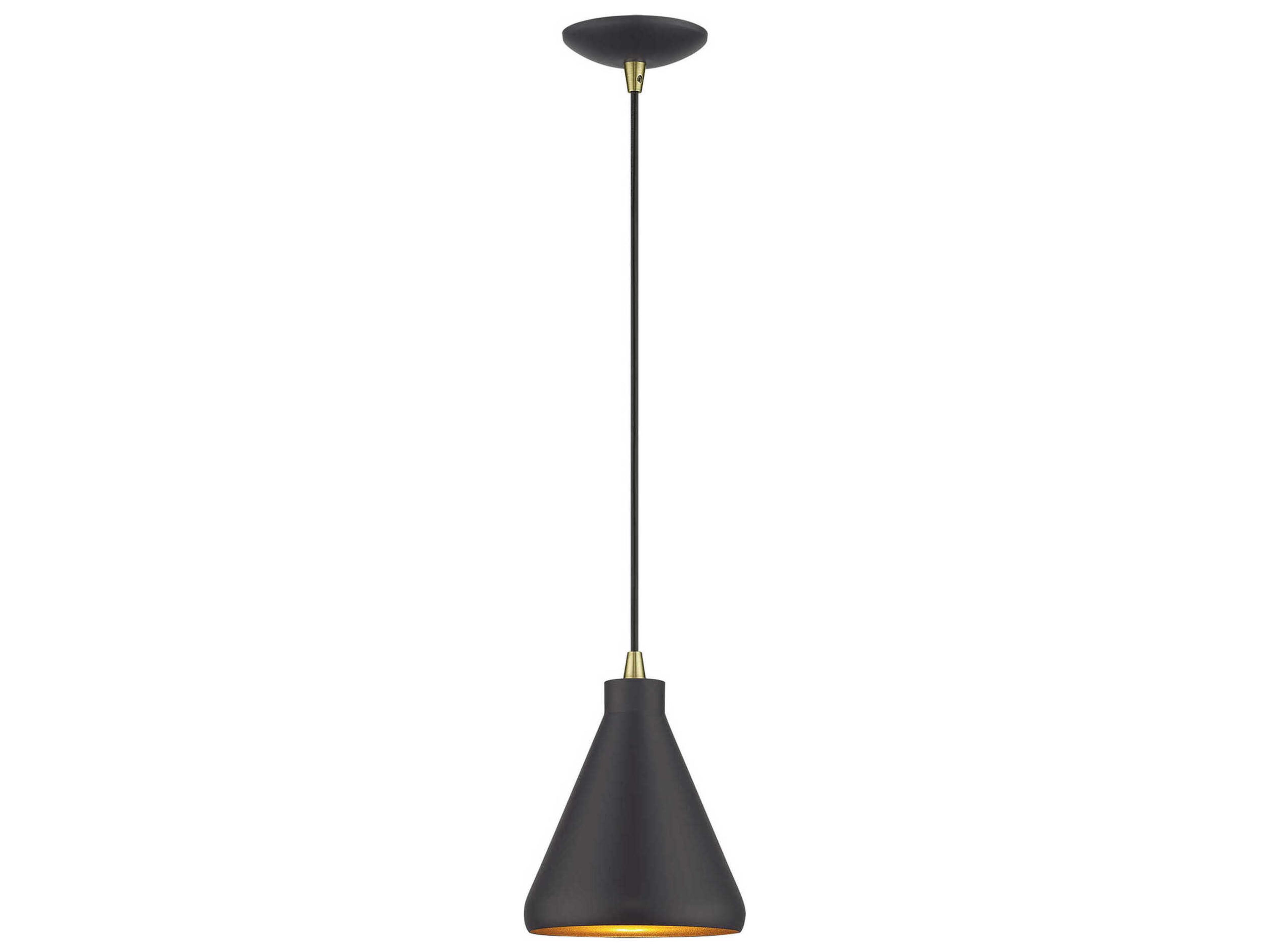 Livex Lighting Geneva 1-Light Bronze Antique Brass Mini Pendant