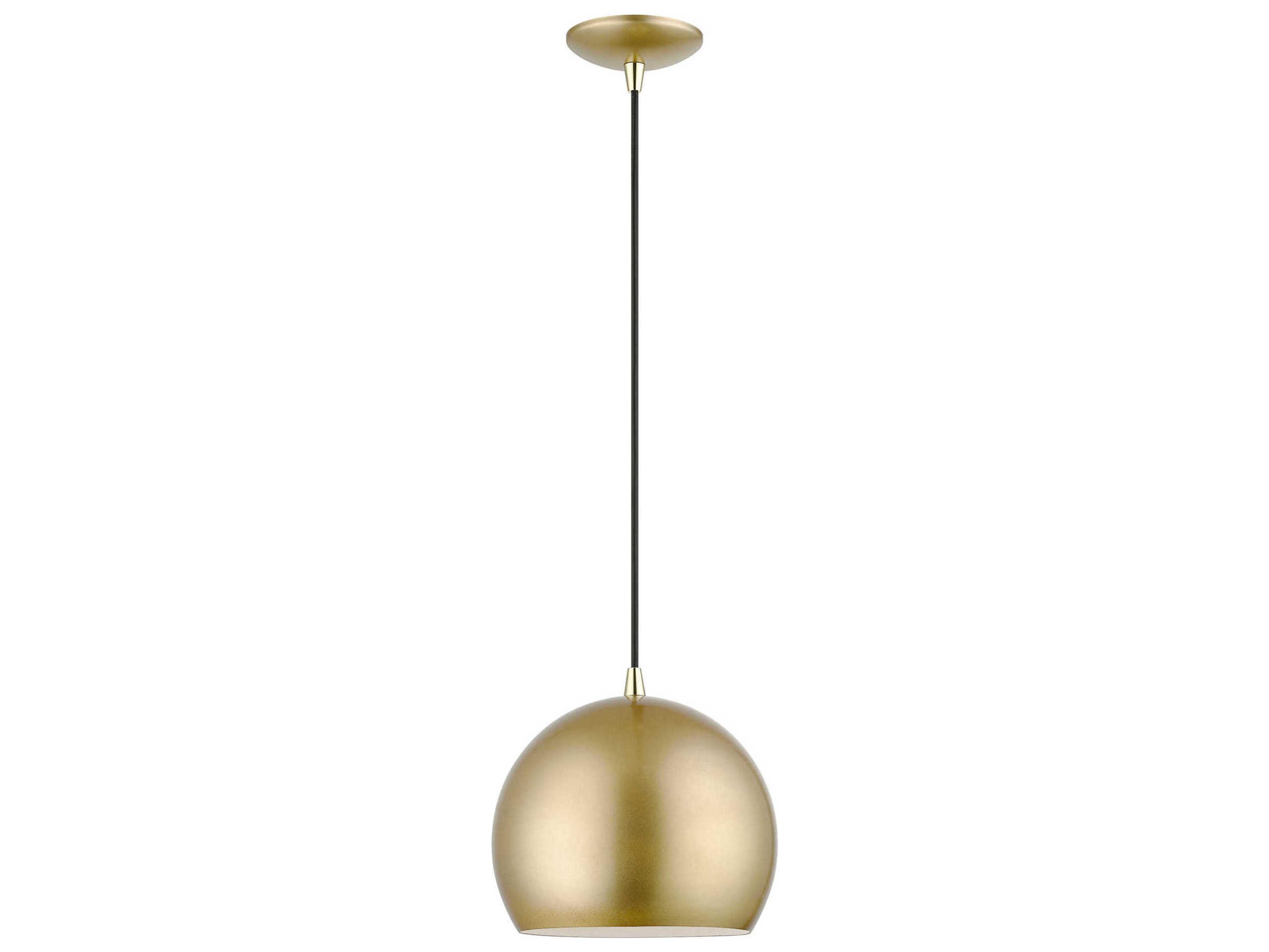 Livex Lighting Piedmont 1-Light Soft Gold Polished Brass Dome Geometric Mini Pendant