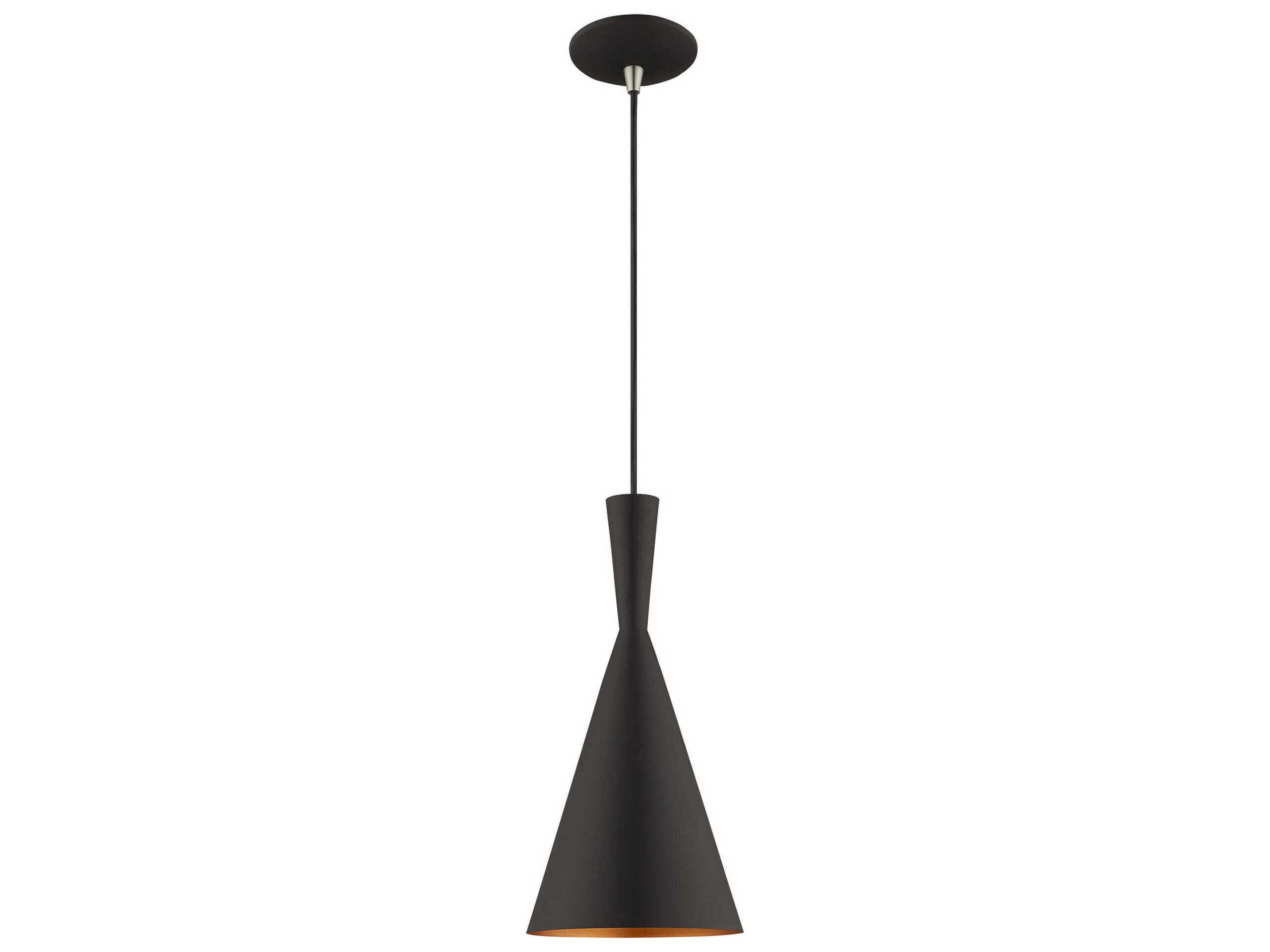 Livex Lighting 1-Light Black Gold Mini Pendant