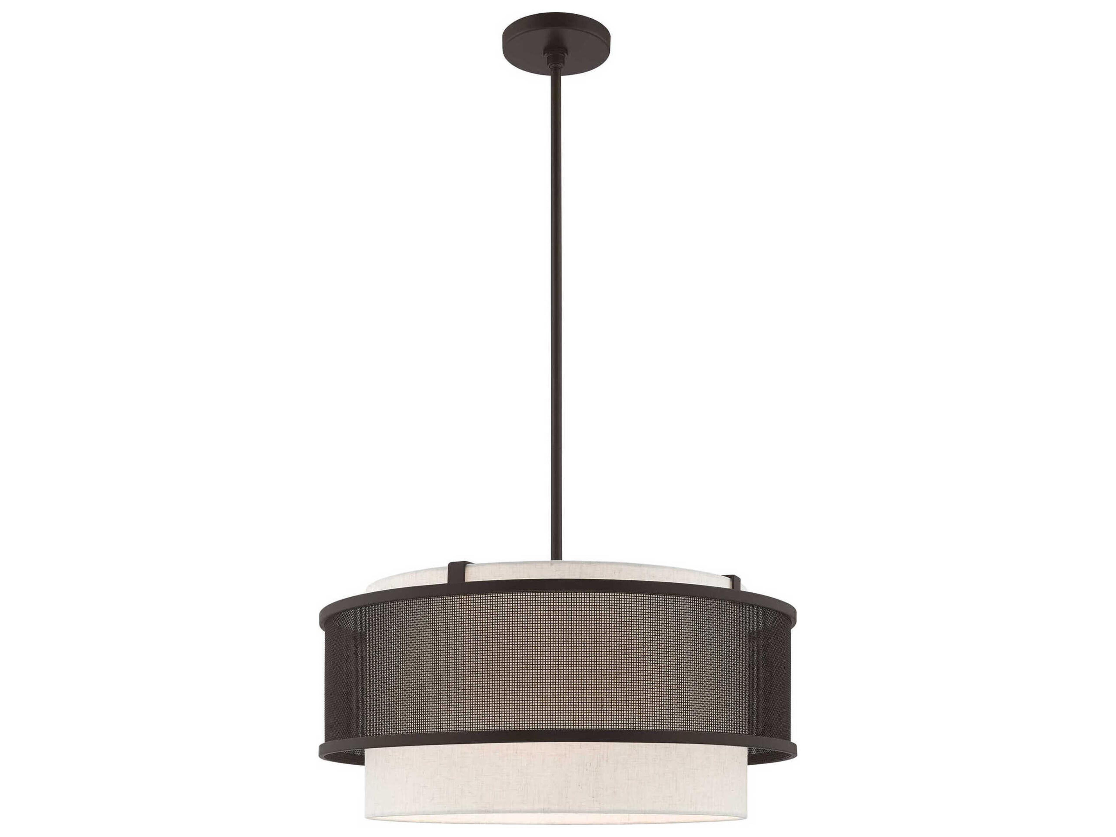 Livex Lighting Braddock 4-Light Bronze Drum Pendant
