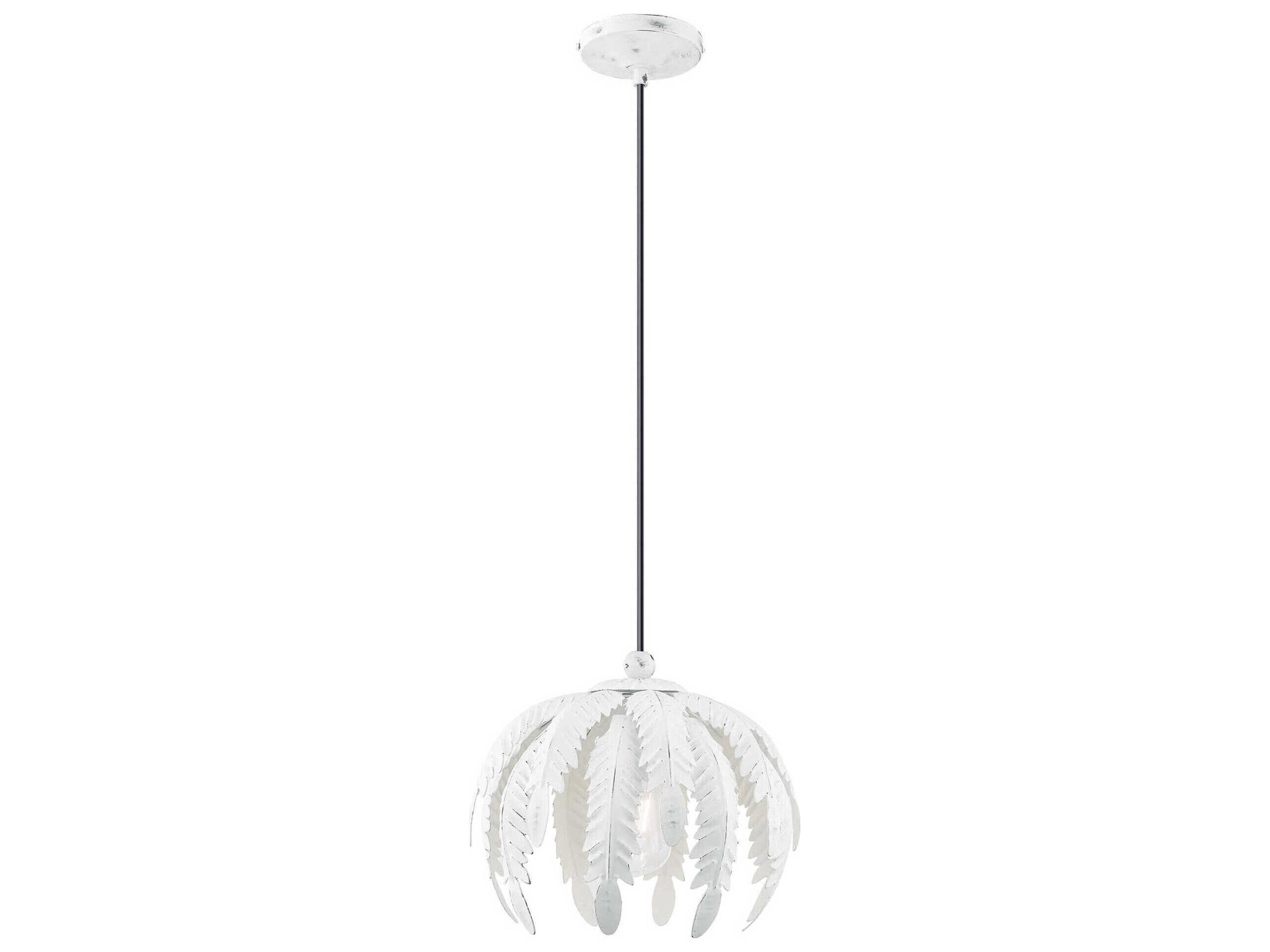 Livex Lighting Acanthus 1-Light Antique White Pendant