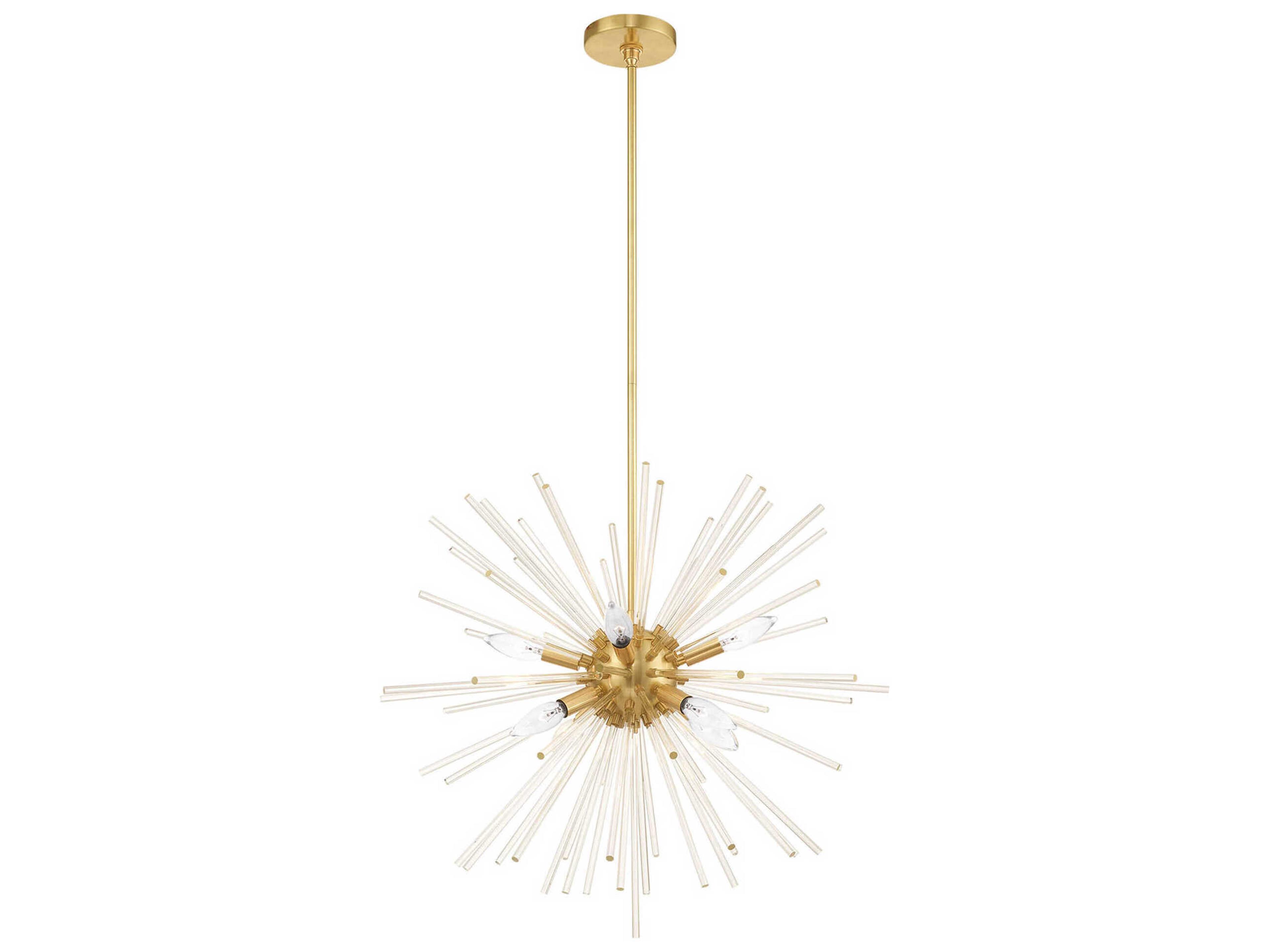 Livex Lighting Utopia 8-Light Satin Brass Crystal Sputnik Pendant