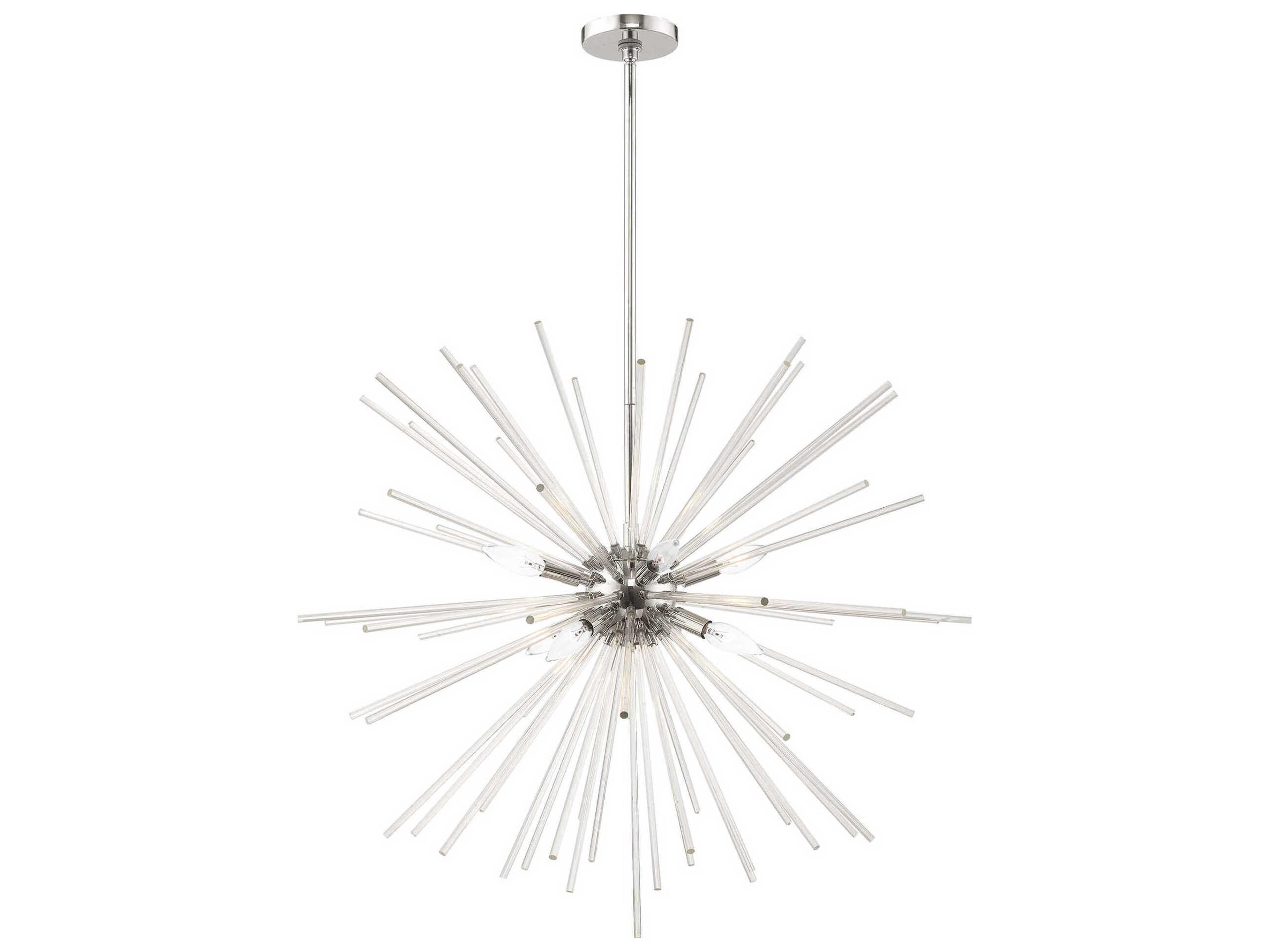 Livex Lighting Utopia 8-Light Polished Chrome Clear Crystal Sputnik Pendant