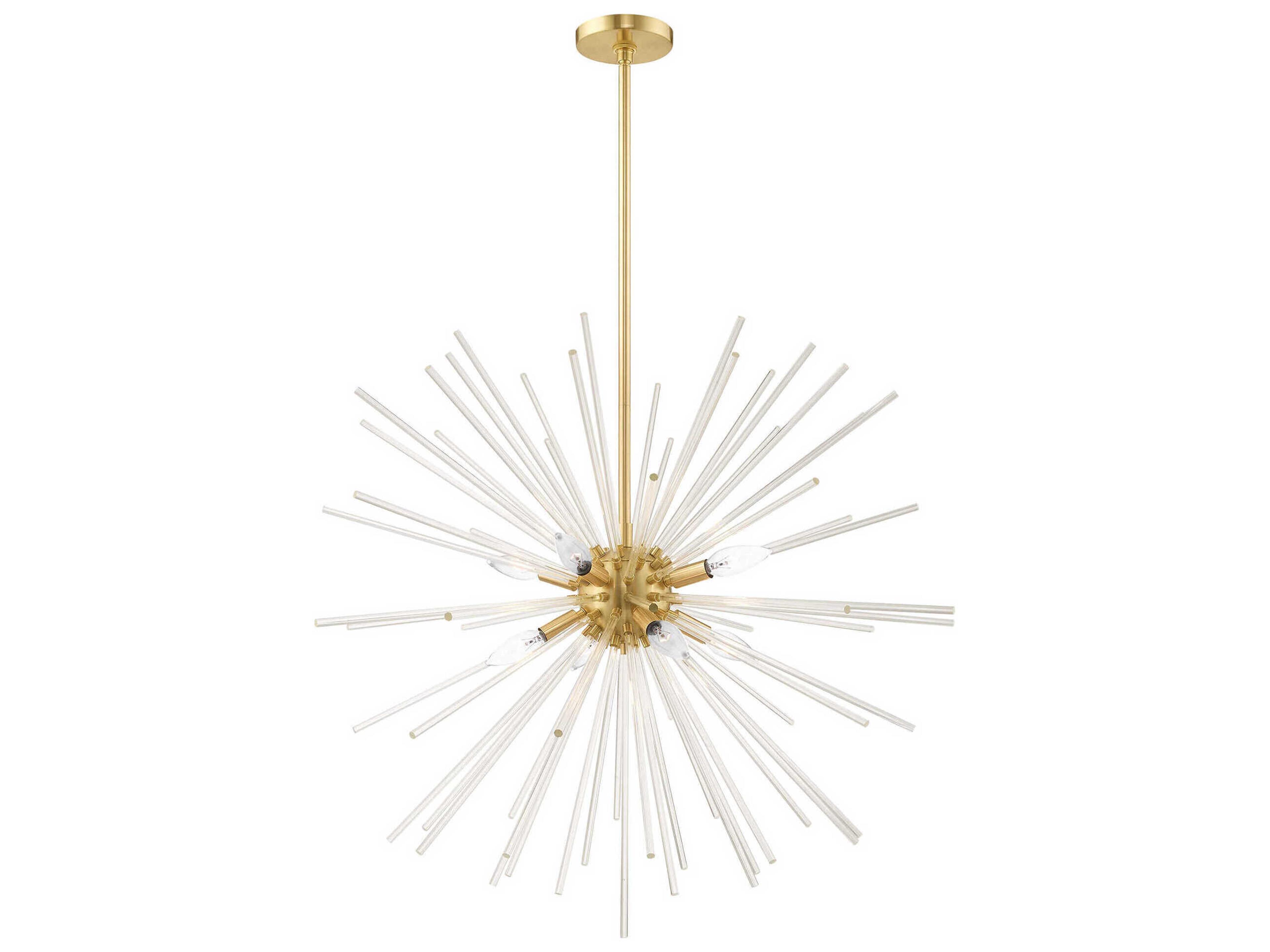 Livex Lighting Utopia 8-Light Satin Brass Crystal Sputnik Pendant