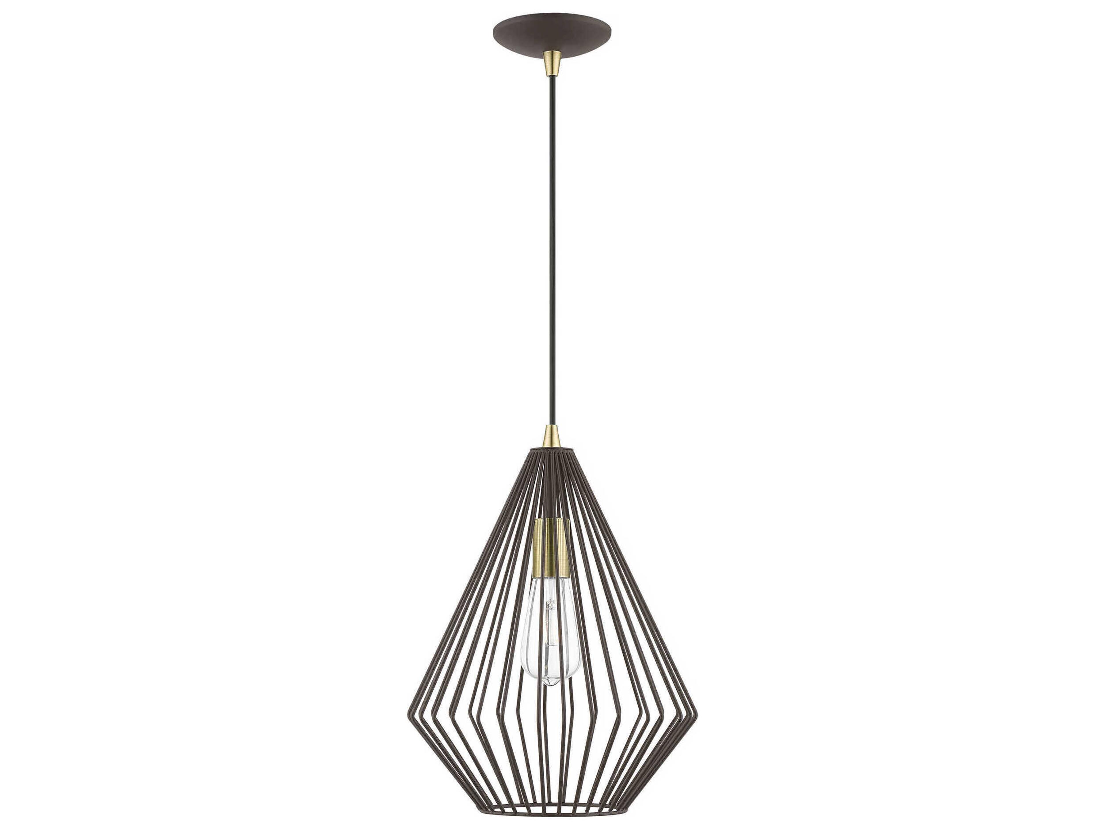 Livex Lighting Linz 1-Light Bronze Antique Brass Mini Pendant