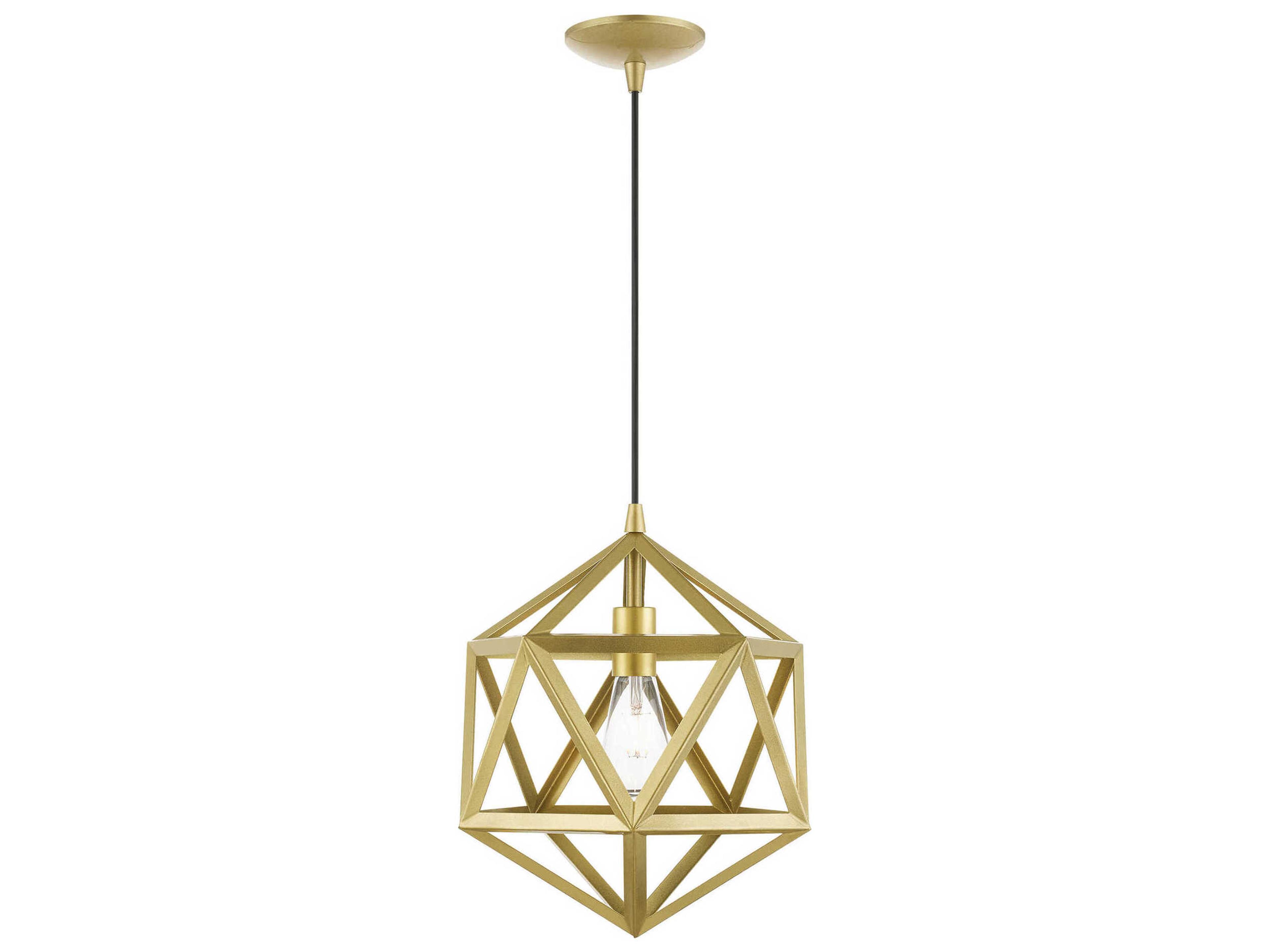 Livex Lighting Ashland 1-Light Soft Gold Geometric Pendant