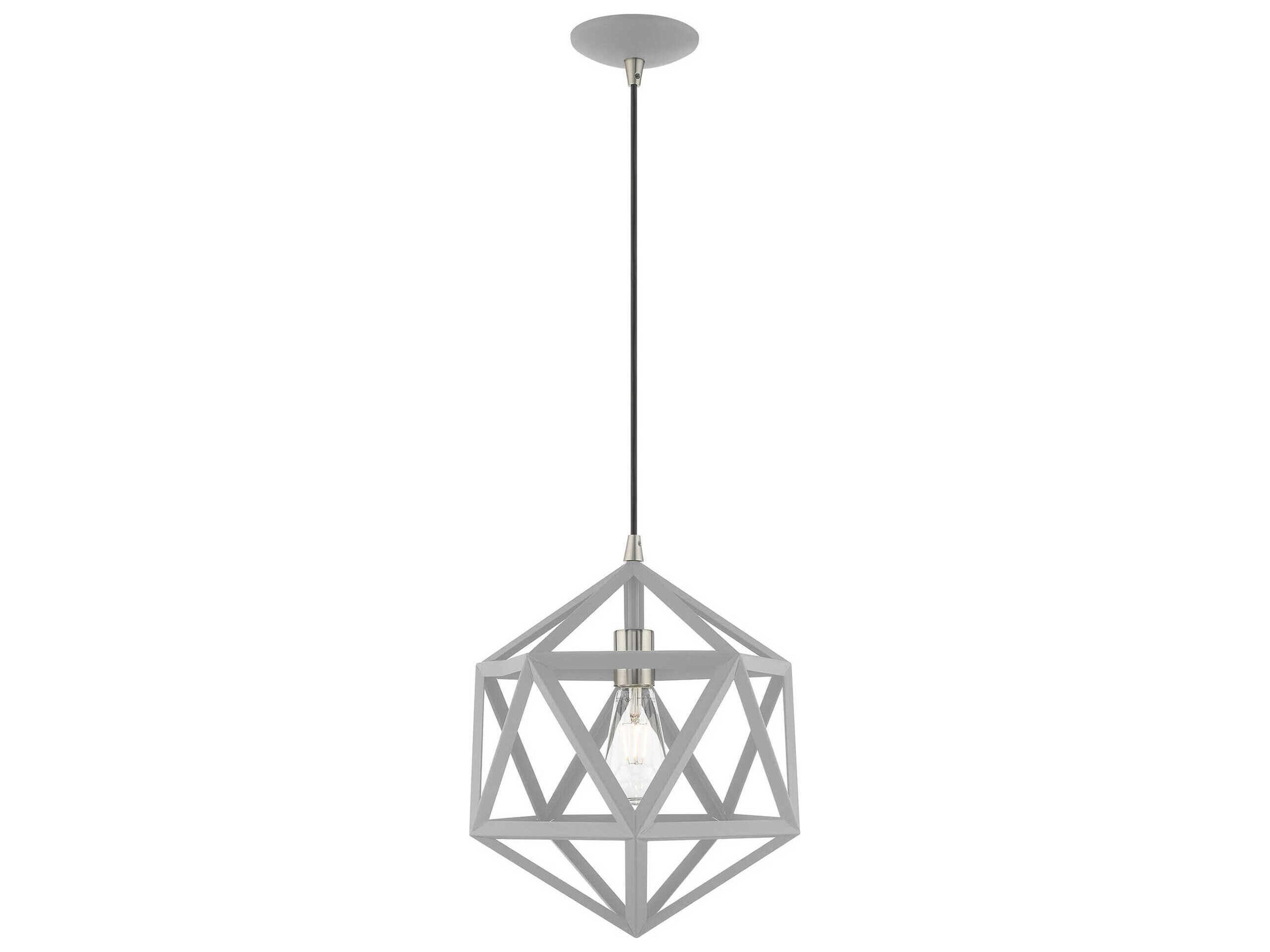 Livex Lighting Geometric 1-Light Nordic Gray Pendant