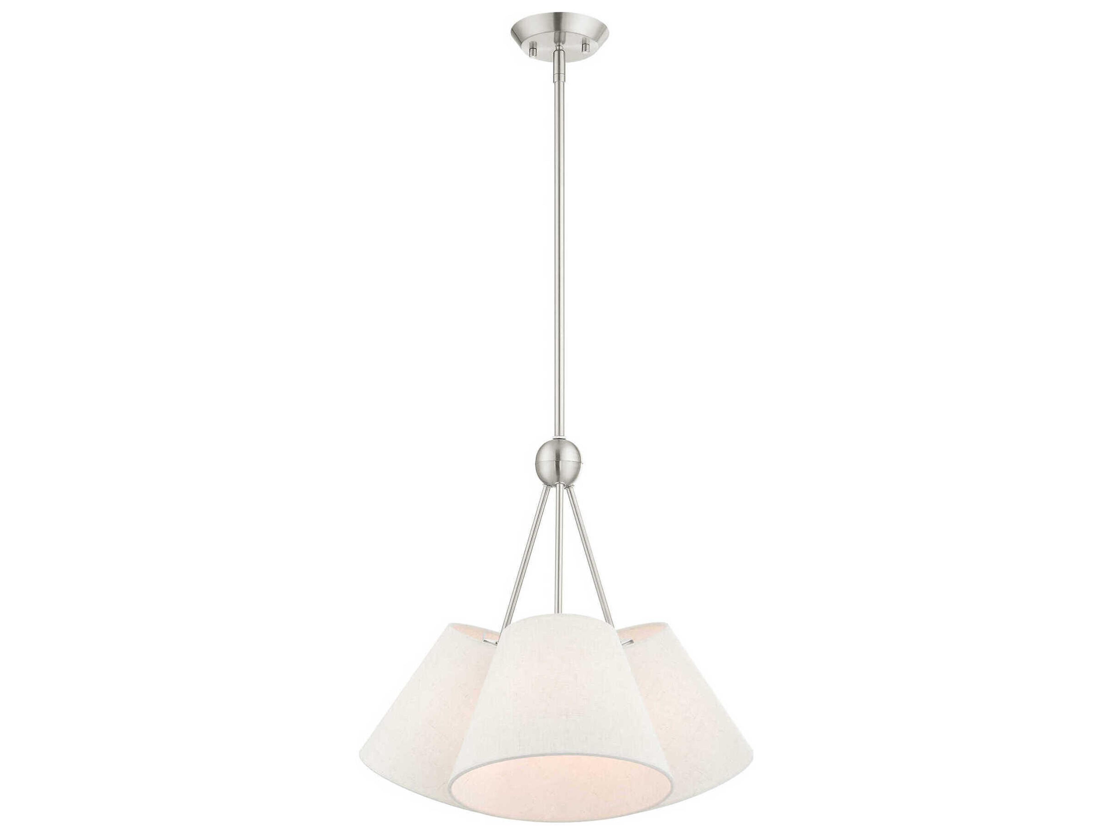 Livex Lighting Prato 3-Light Brushed Nickel Empire Pendant