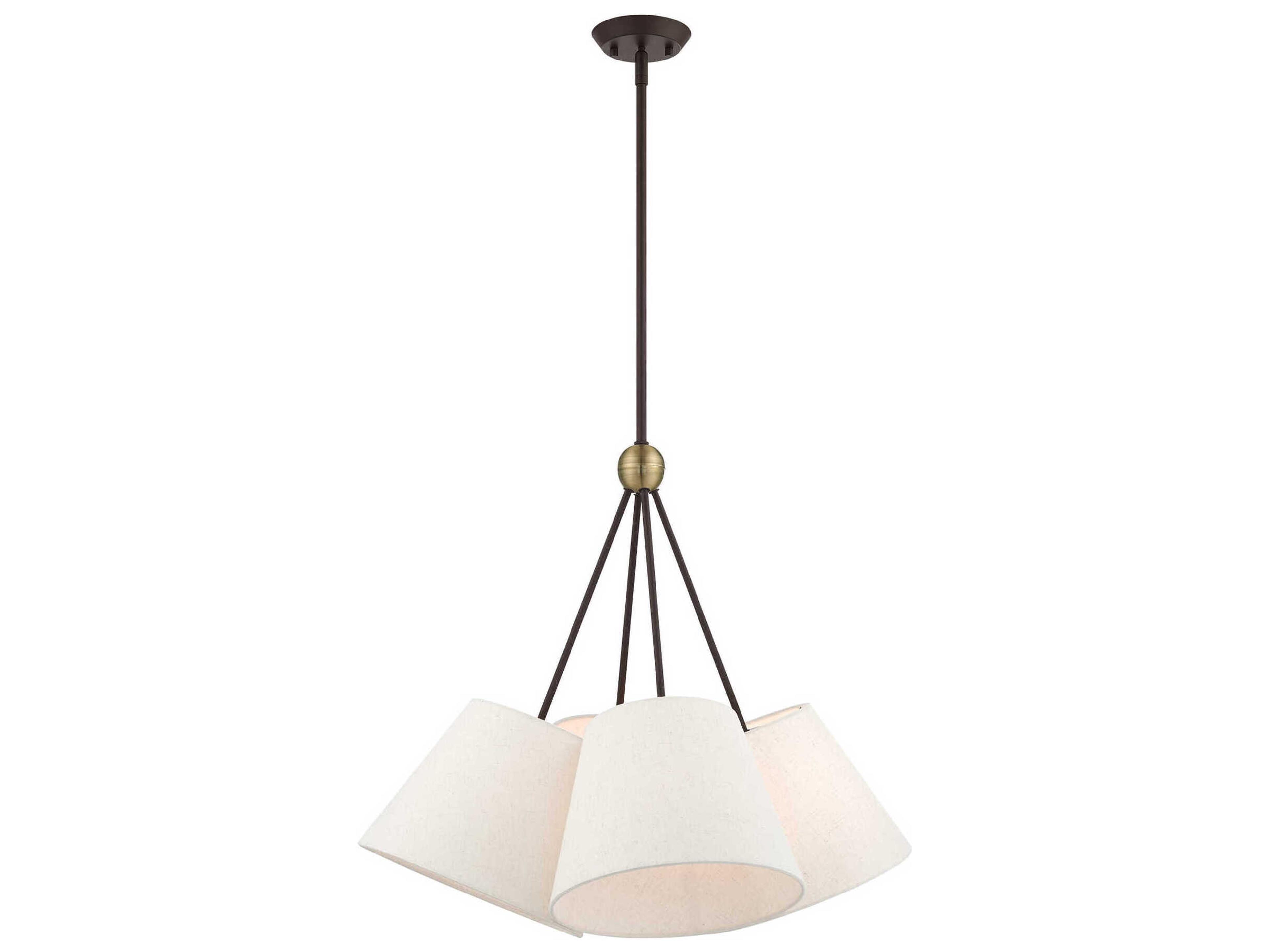 Livex Lighting Prato 4-Light Bronze Antique Brass Empire Geometric Pendant