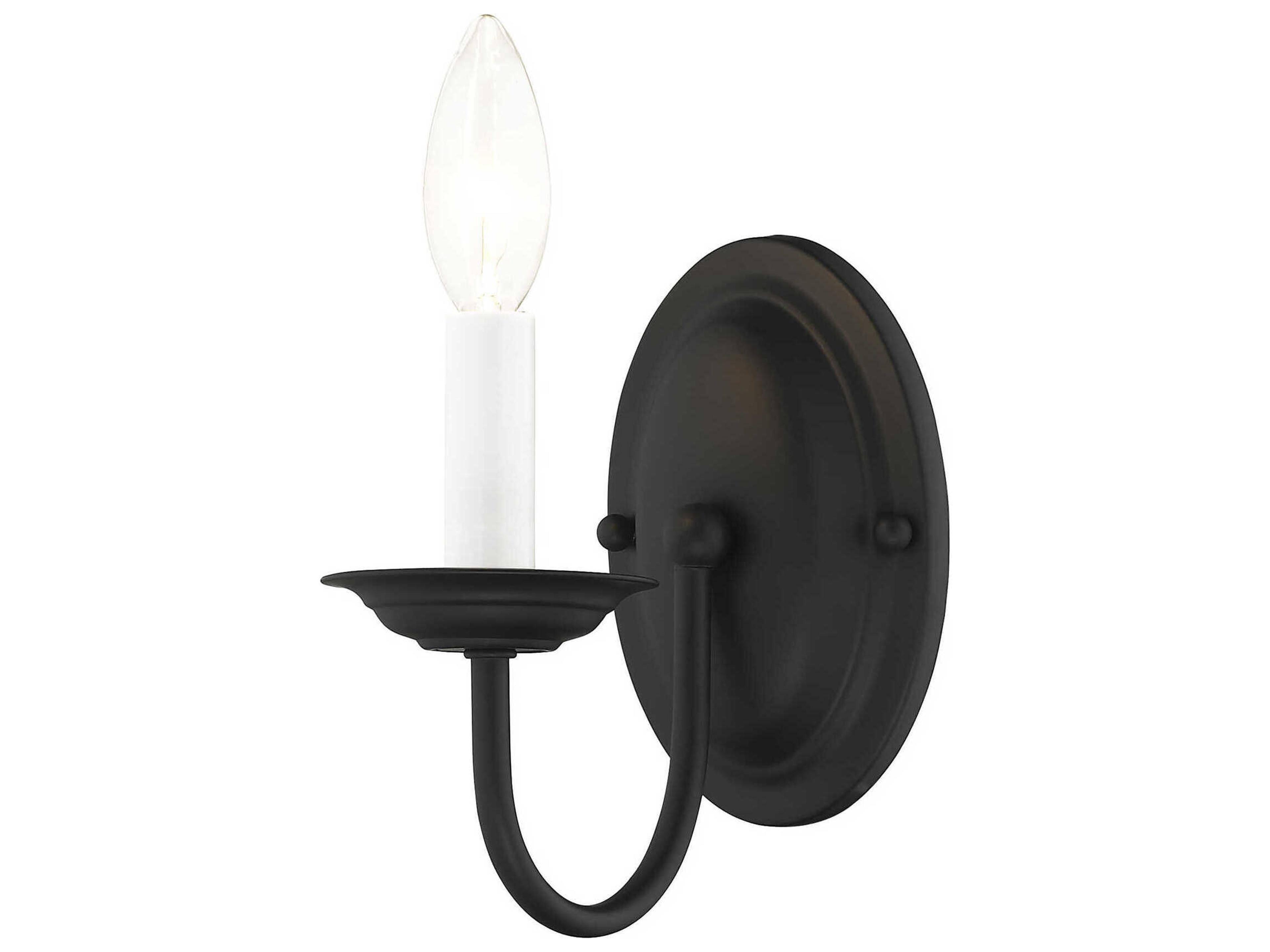 Livex Lighting Home Basics 1-Light Black Wall Sconce