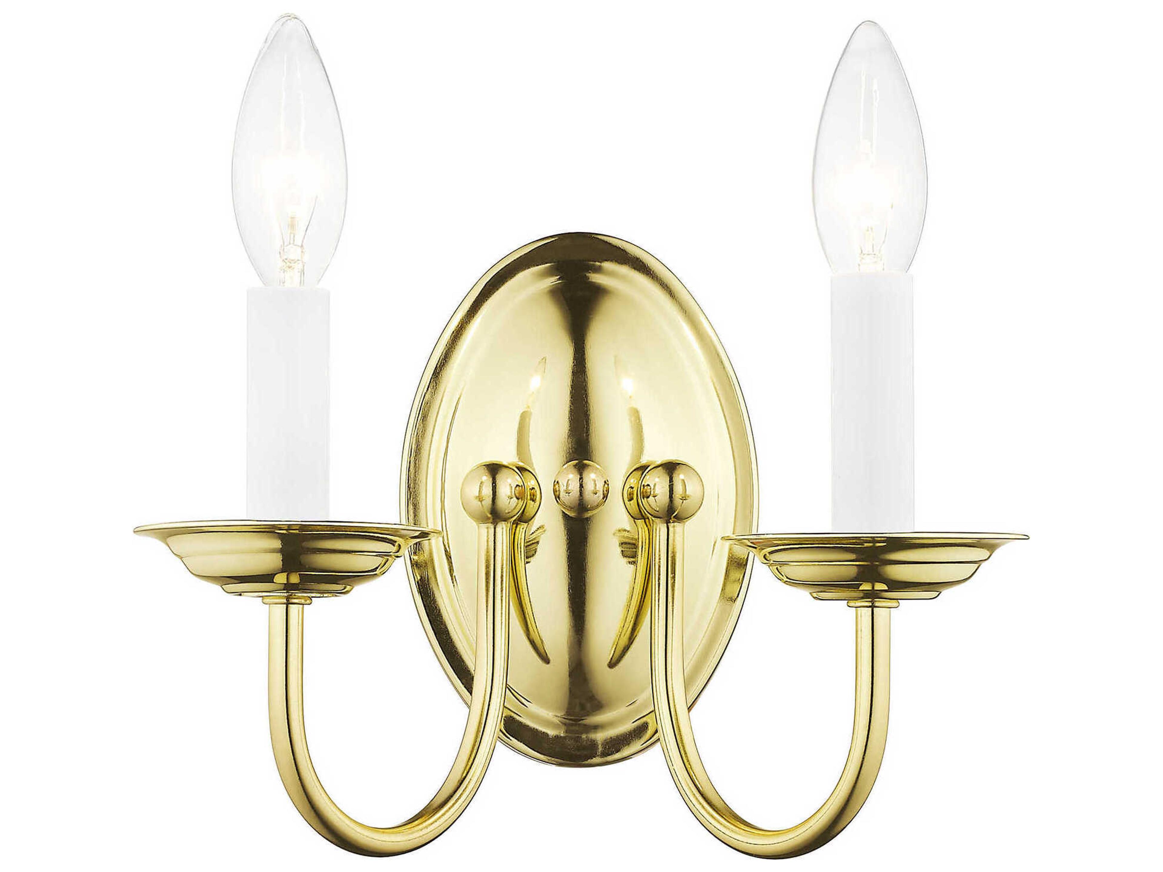 Livex Lighting Home Basics 2-Light Polished Brass Wall Sconce
