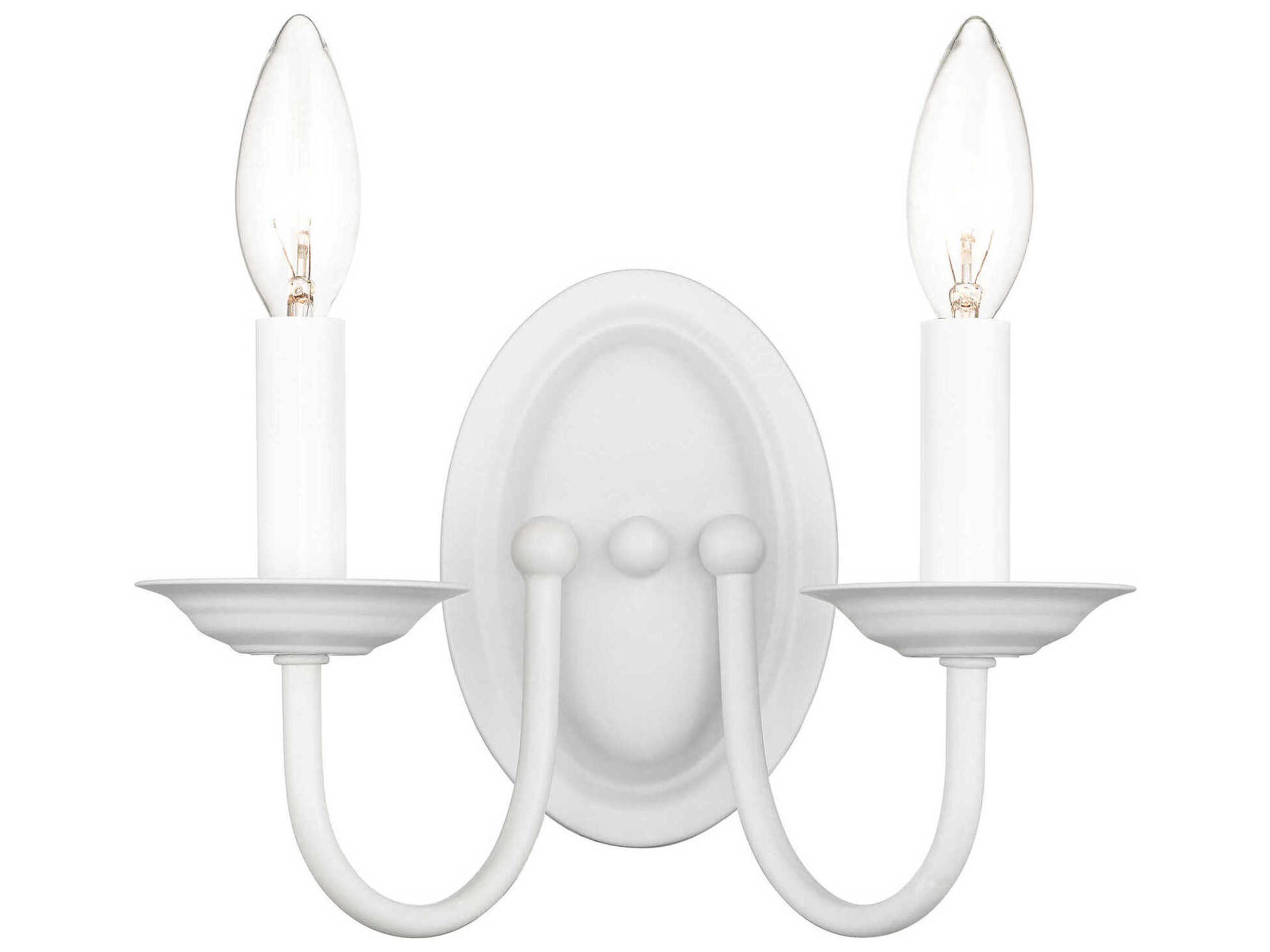 Livex Lighting Home Basics 2-Light White Wall Sconce