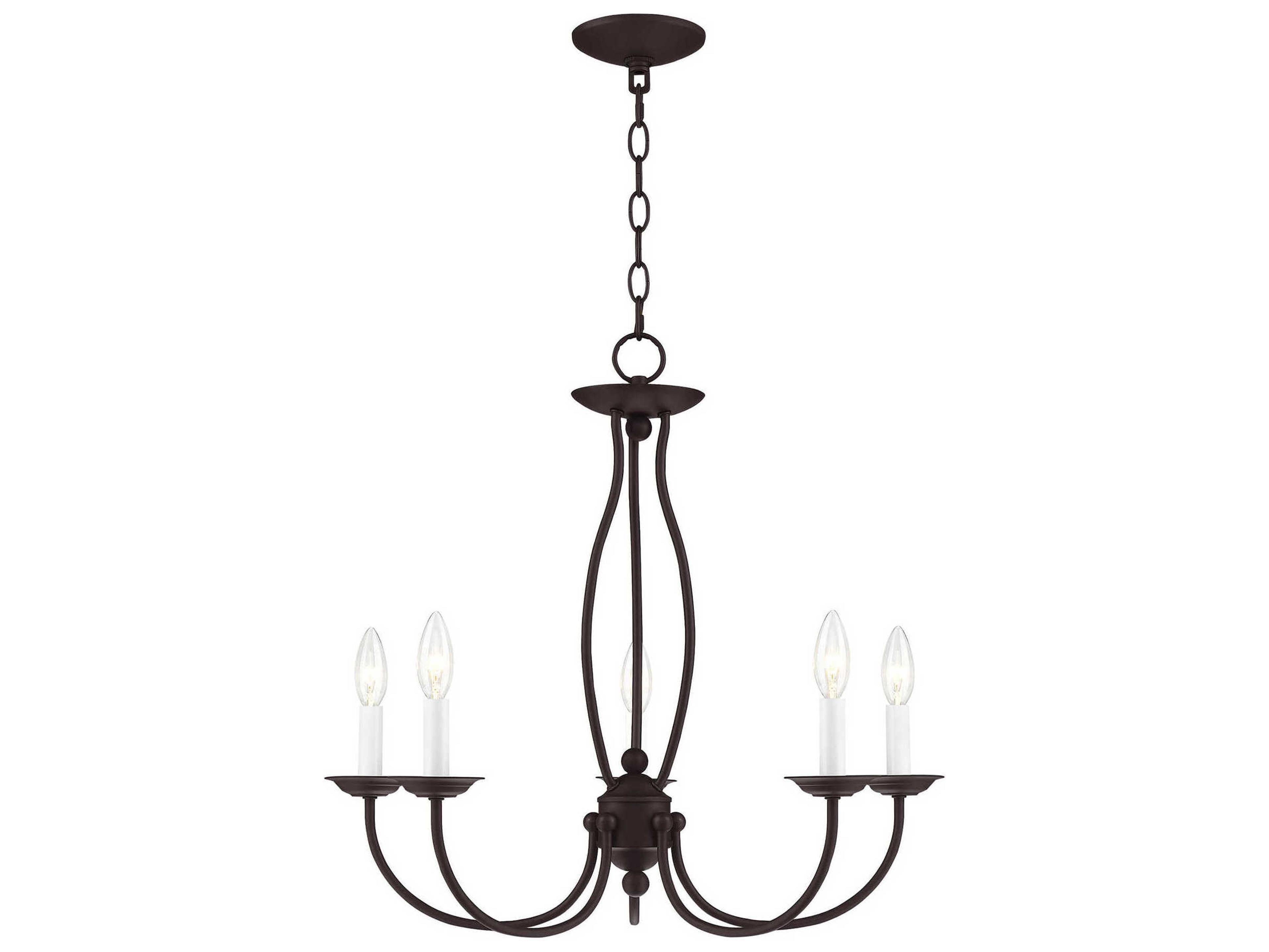 Livex Lighting Home Basics 5-Light Bronze Candelabra Chandelier