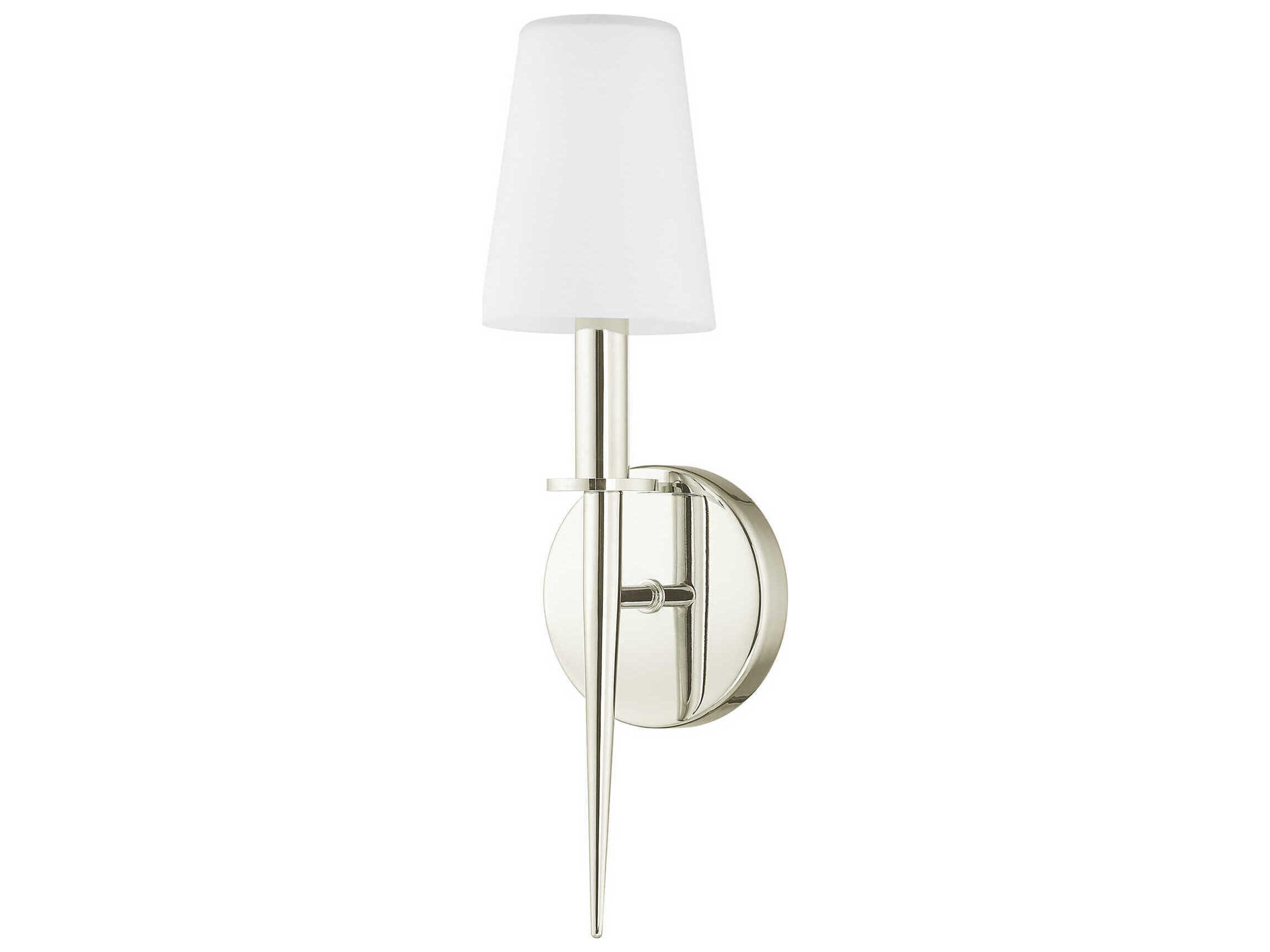 Livex Lighting Witten 1-Light Polished Nickel Glass Wall Sconce