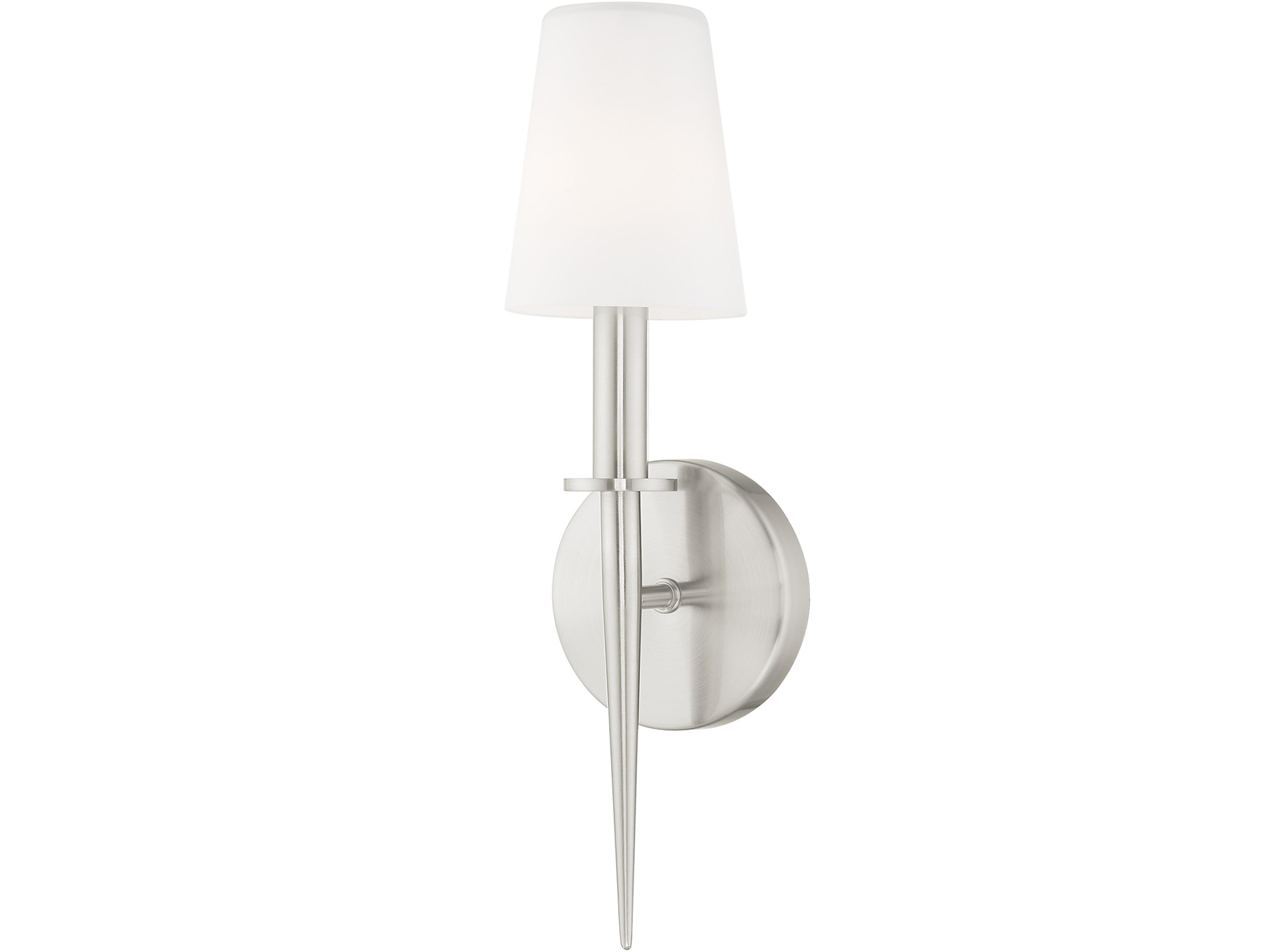 Livex Lighting Witten 1-Light Brushed Nickel Glass Wall Sconce