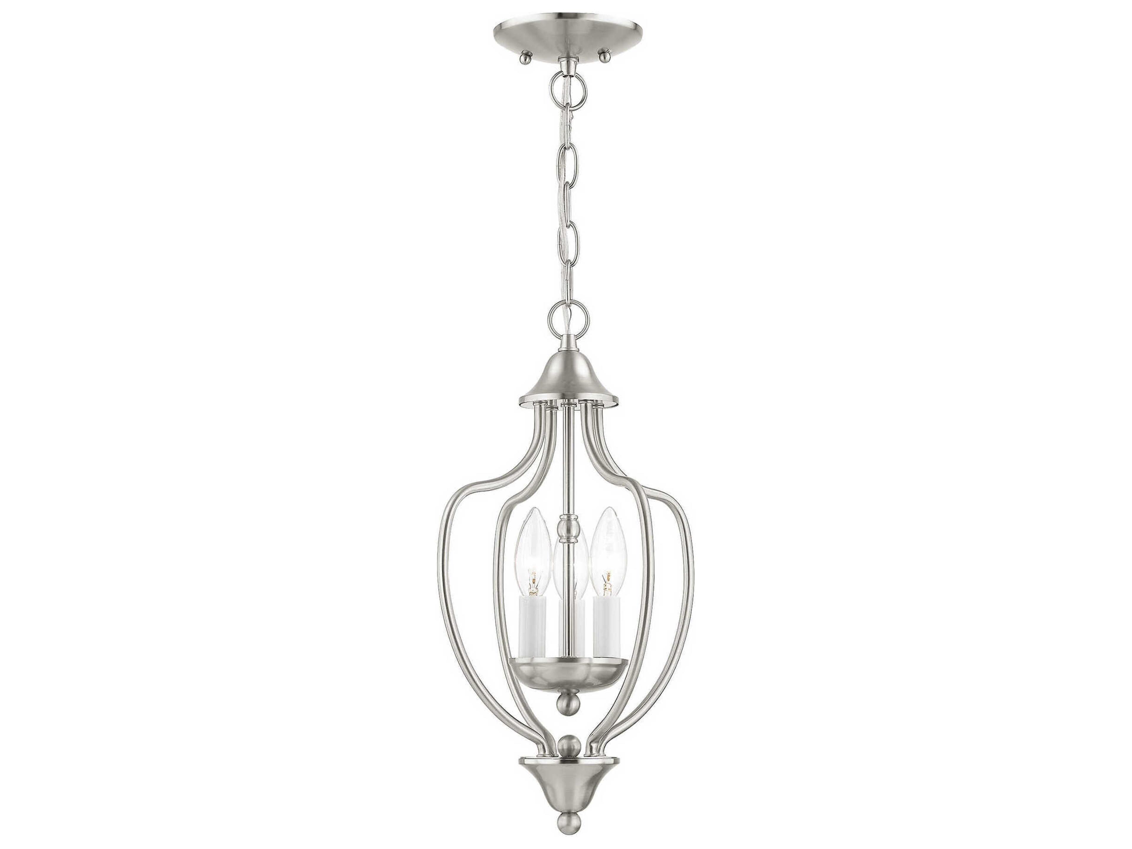 Livex Lighting Home Basics 3-Light Brushed Nickel Mini Pendant