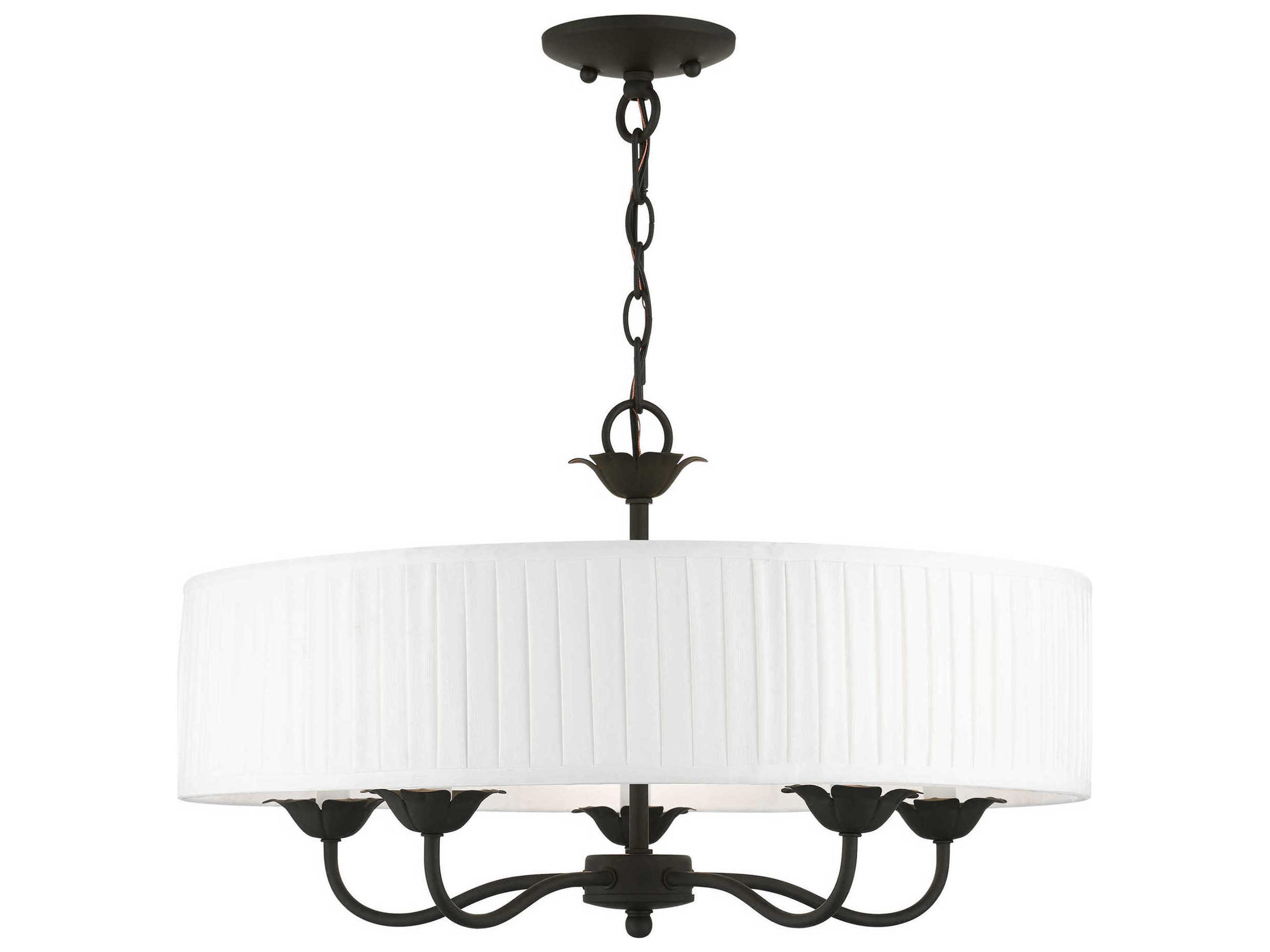Livex Lighting Edinburgh 5-Light Black Drum Chandelier