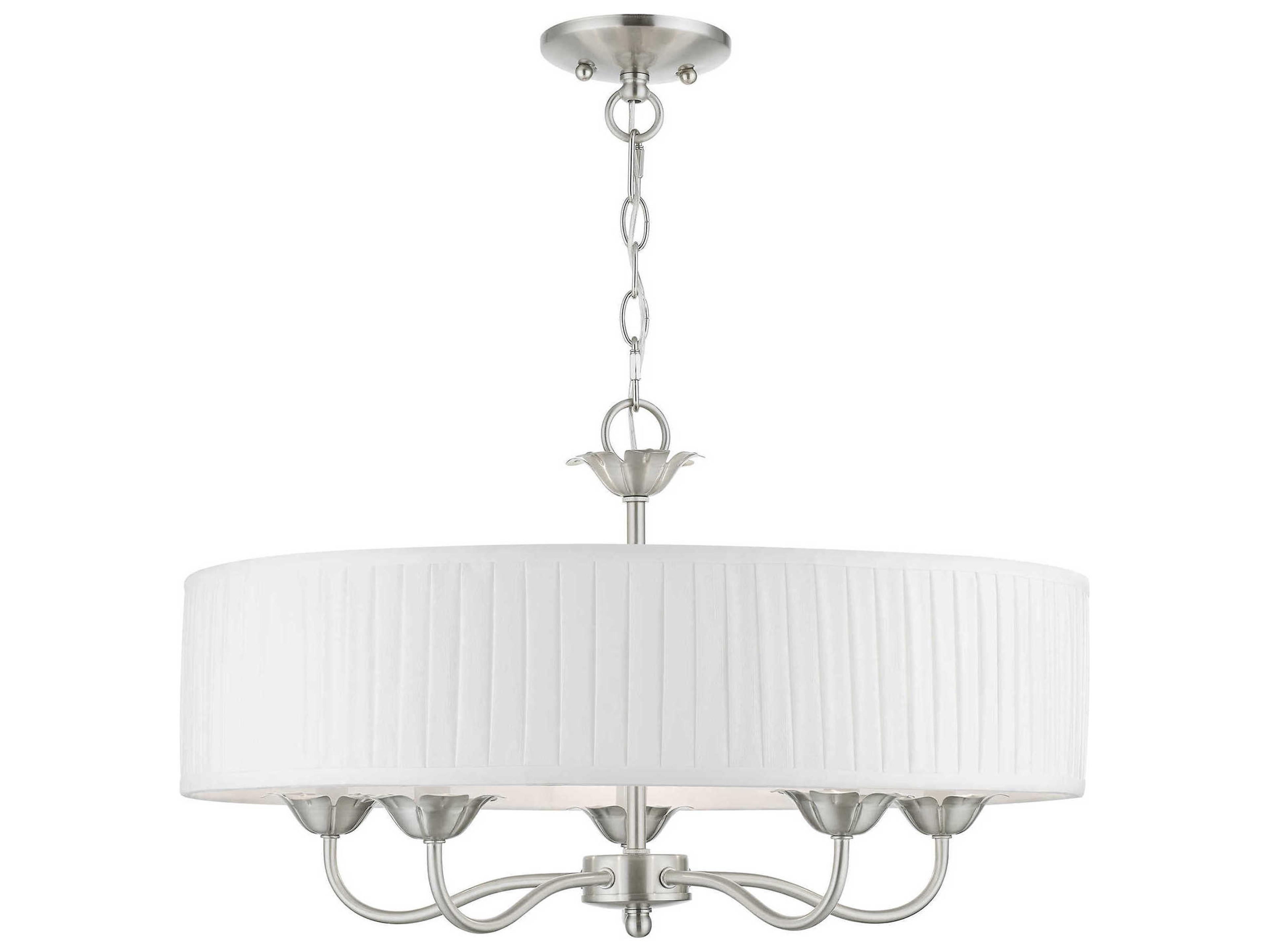 Livex Lighting Edinburgh 5-Light Brushed Nickel Drum Chandelier
