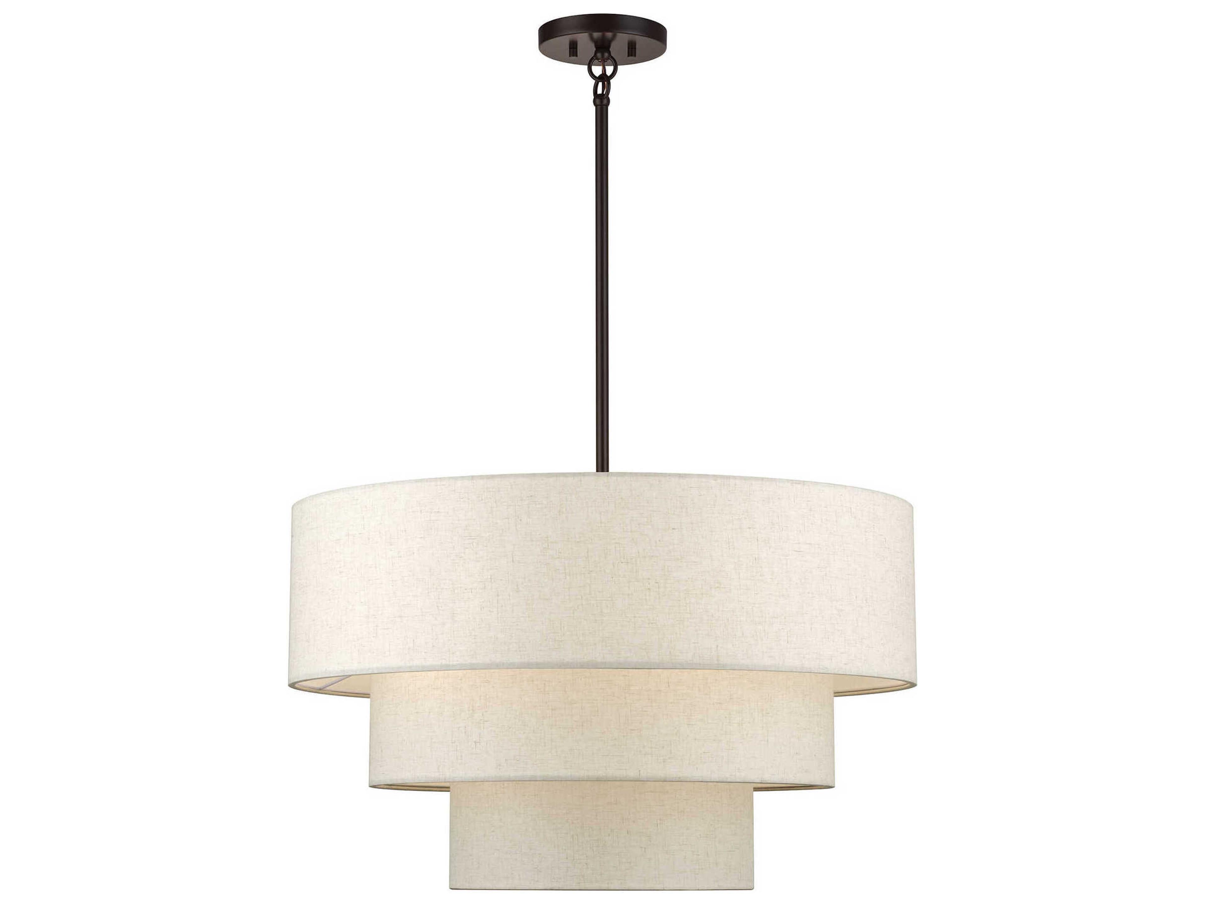 Livex Lighting Manorwood 5-Light English Bronze Drum Tiered Pendant