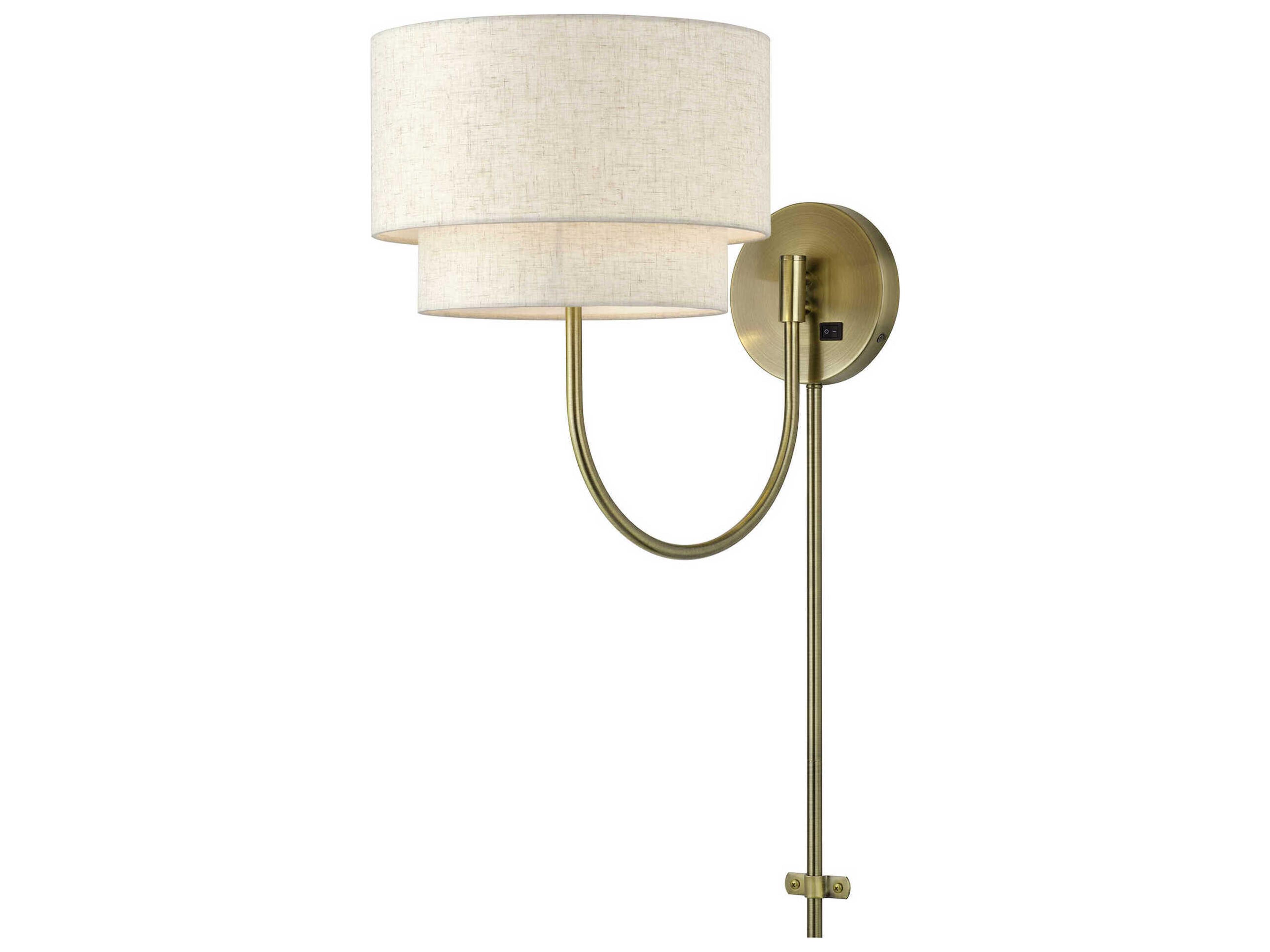 Livex Lighting Manorwood 1-Light Antique Brass Swing Wall Sconce