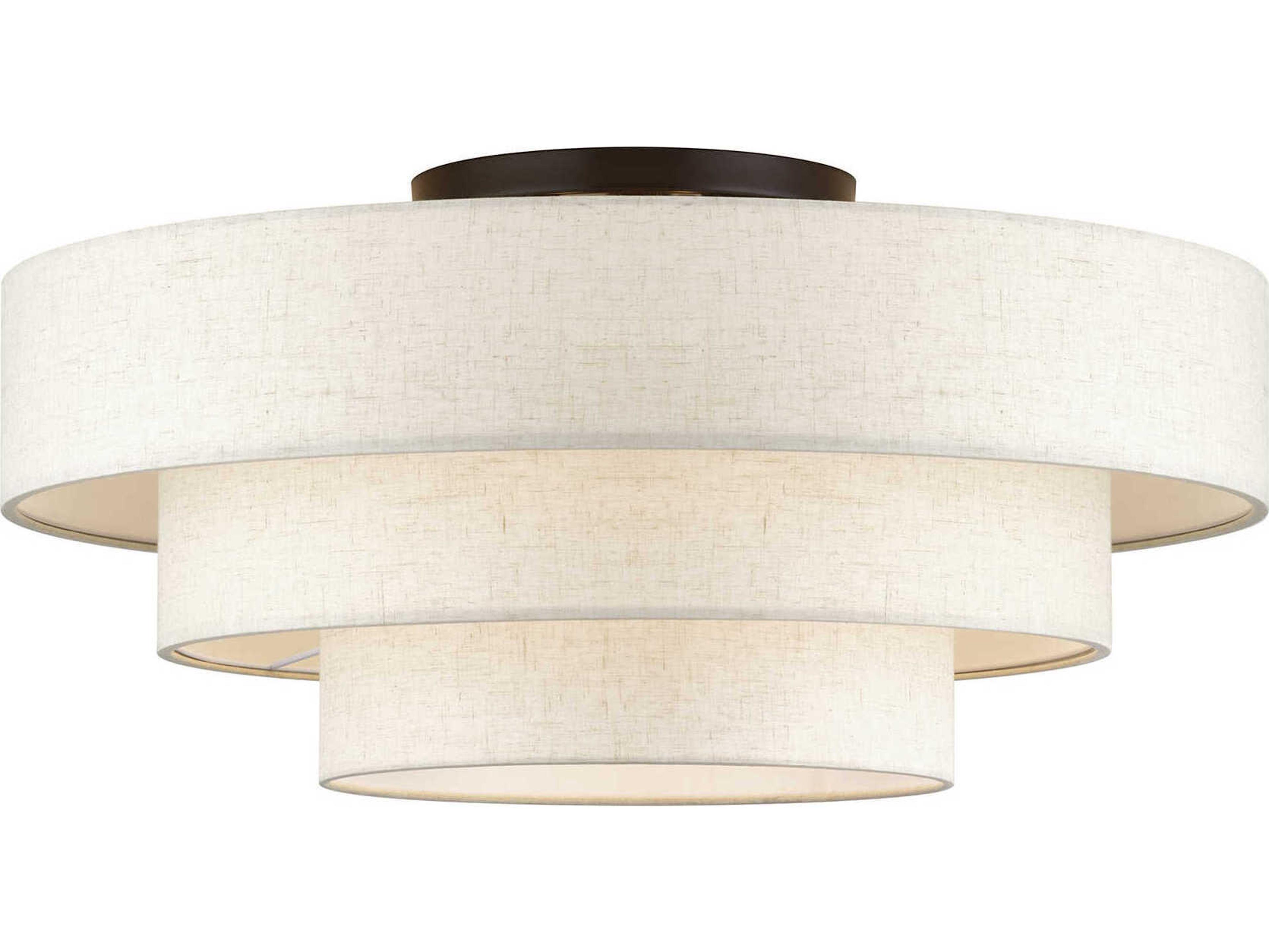 Livex Lighting Manorwood 5-Light English Bronze Drum Semi Flush Mount